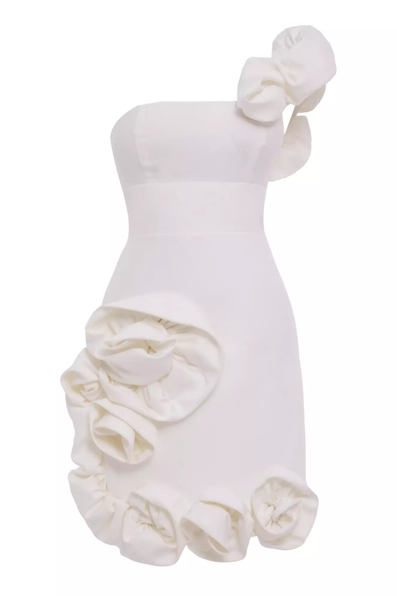 White Crepe Sleeveless Mini Dress