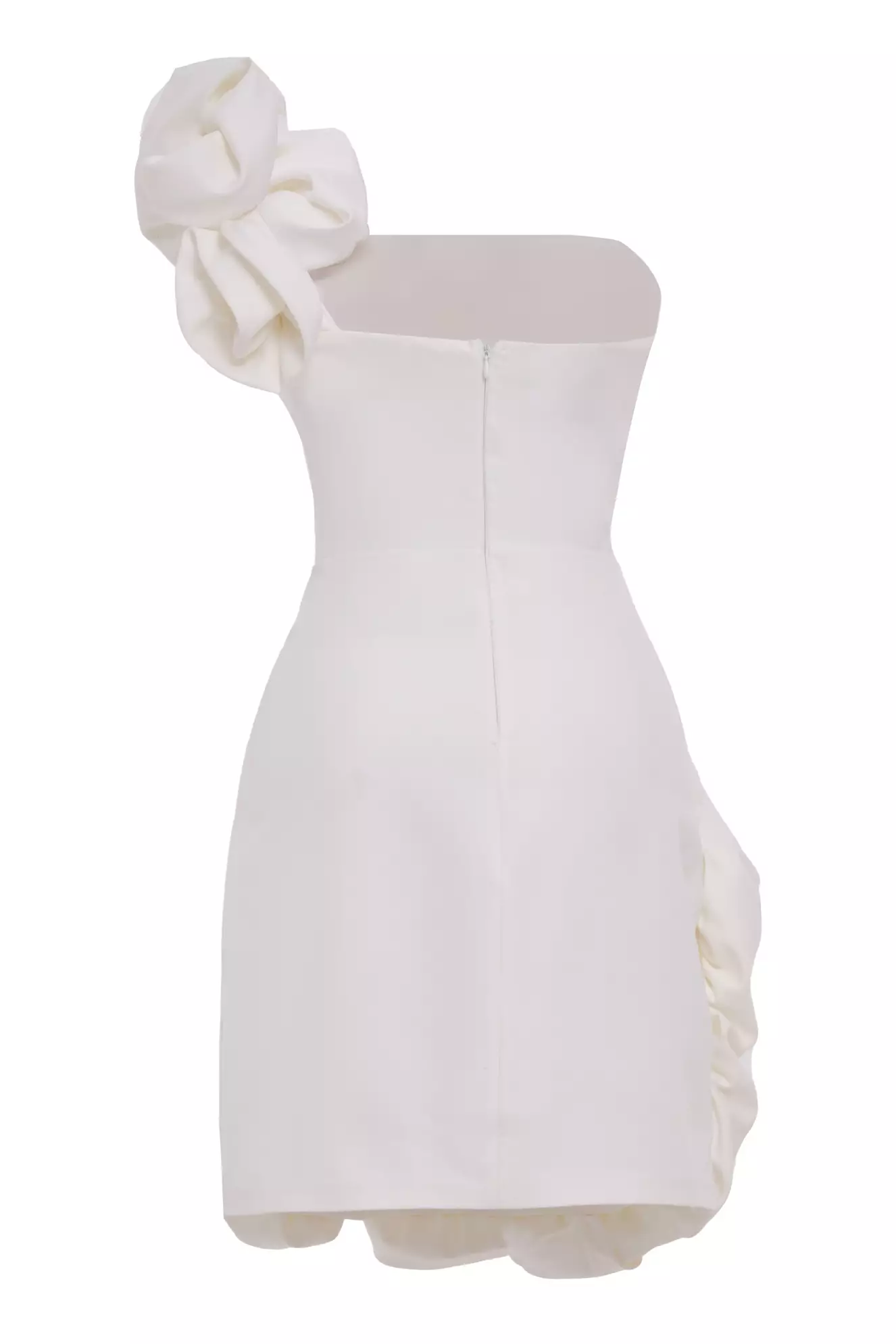 White Crepe Sleeveless Mini Dress