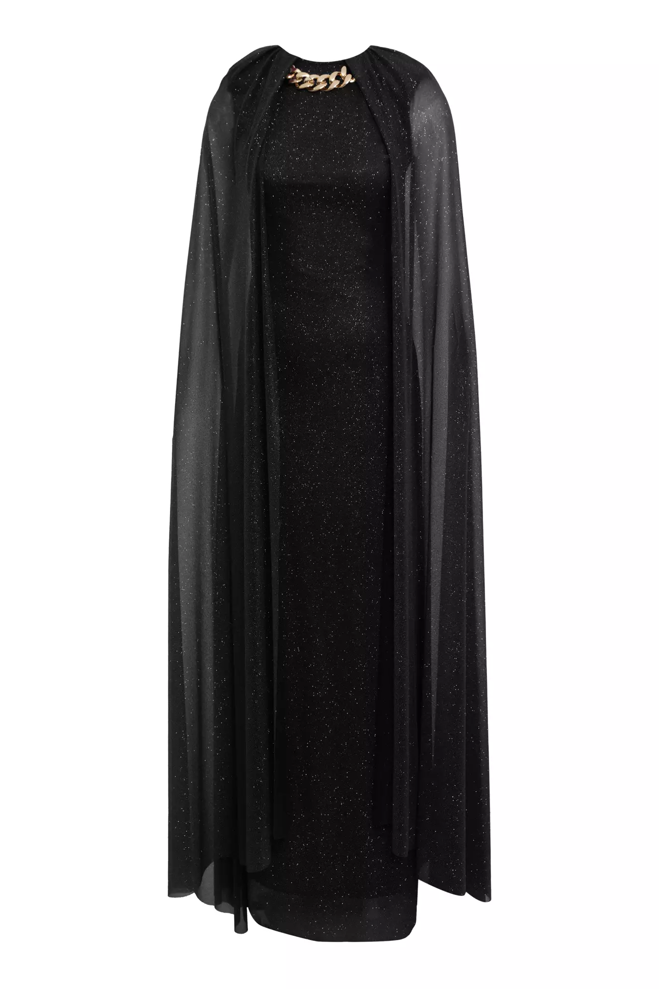 Black Tulle Sleeveless Long Dress