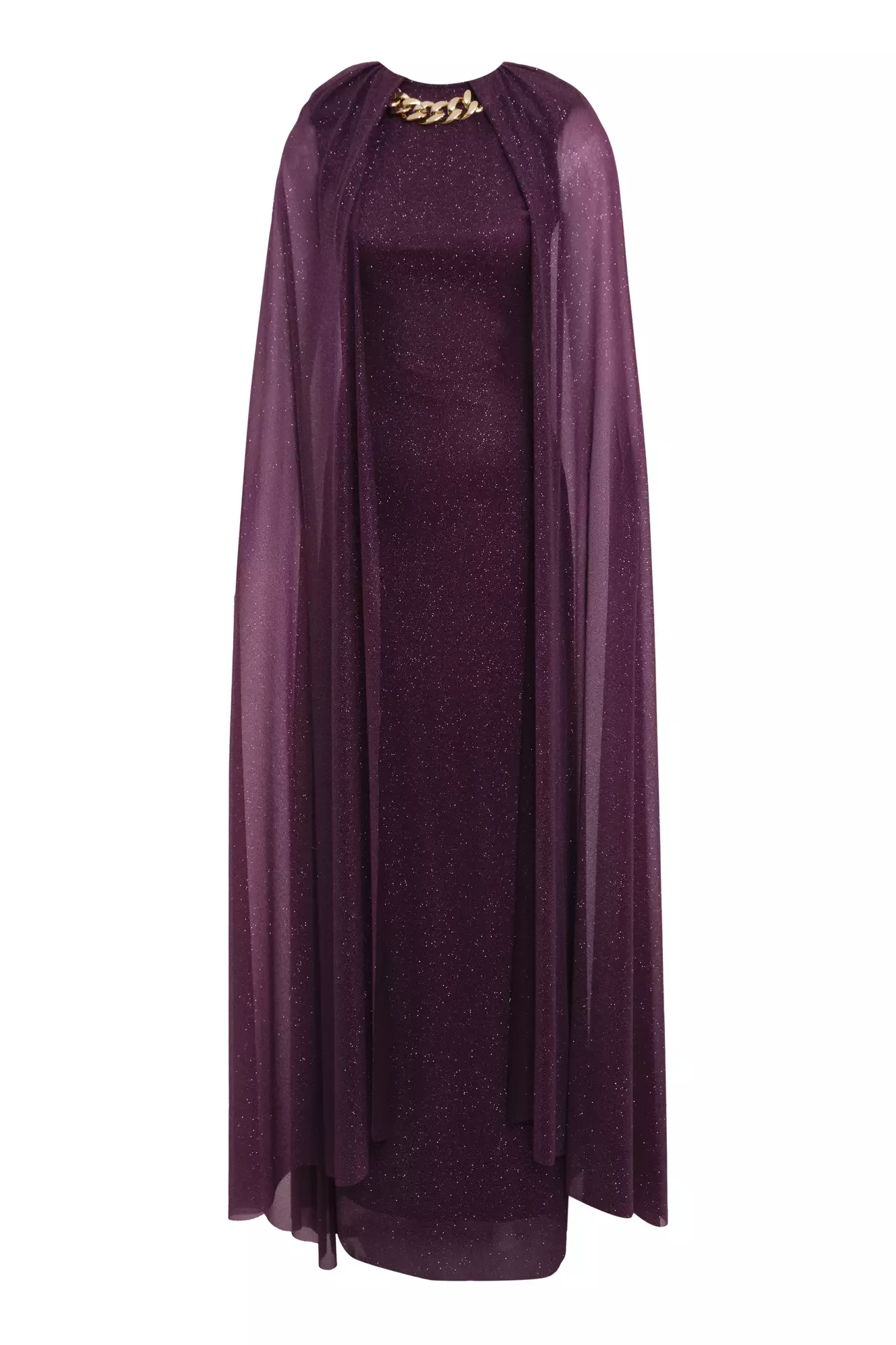 Purple Tulle Sleeveless Long Dress