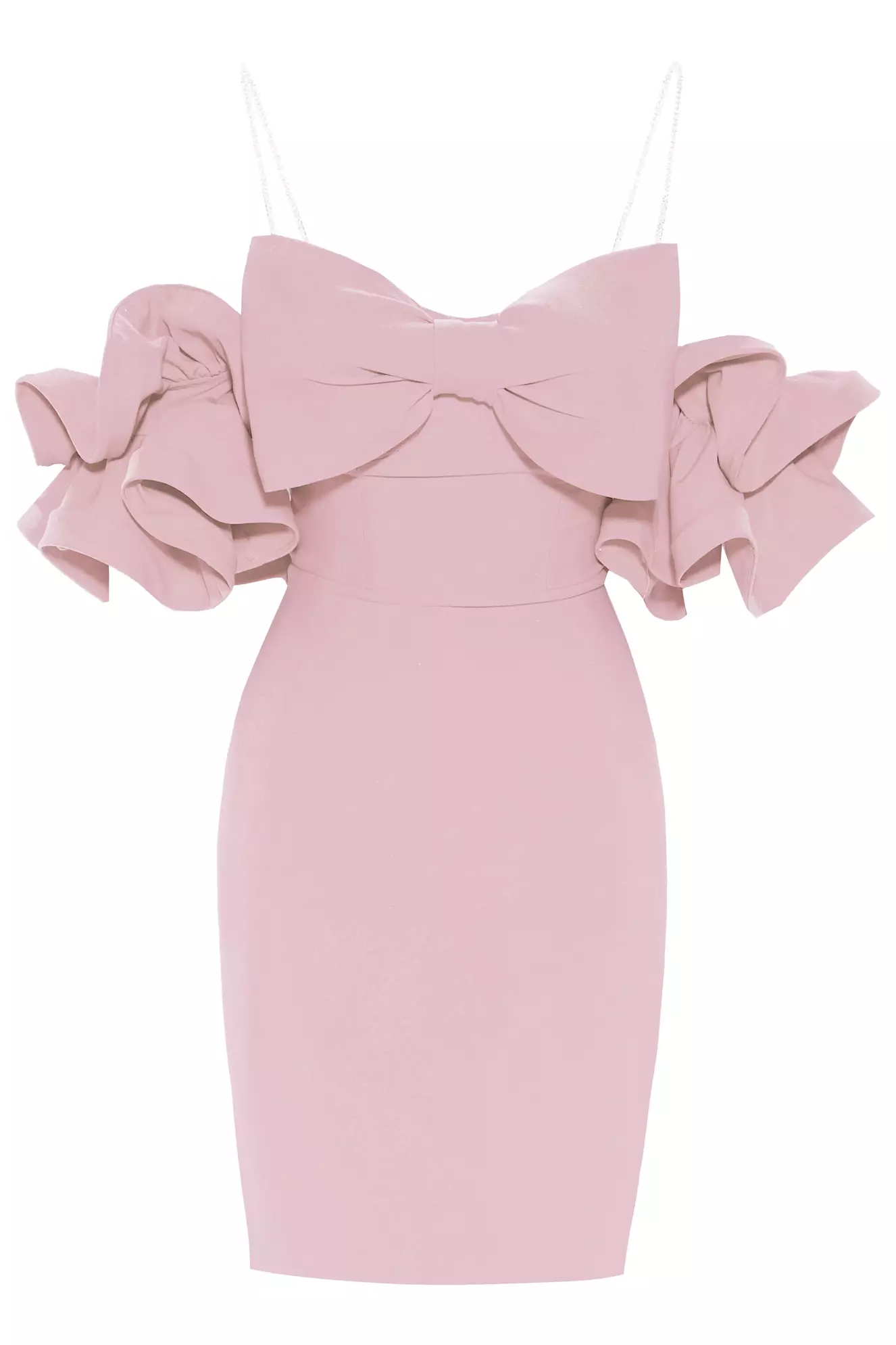Blush crepe sleeveless mini dress