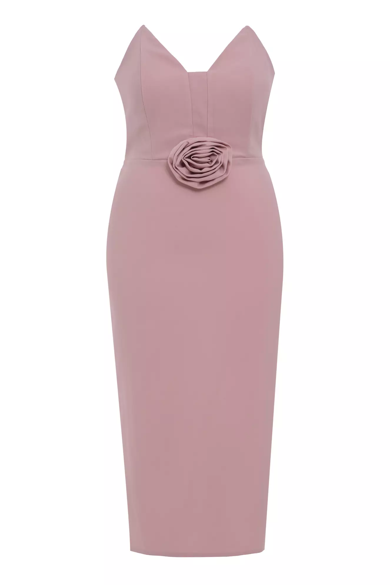 Blush Plus Size Crepe Sleeveless Midi Dress