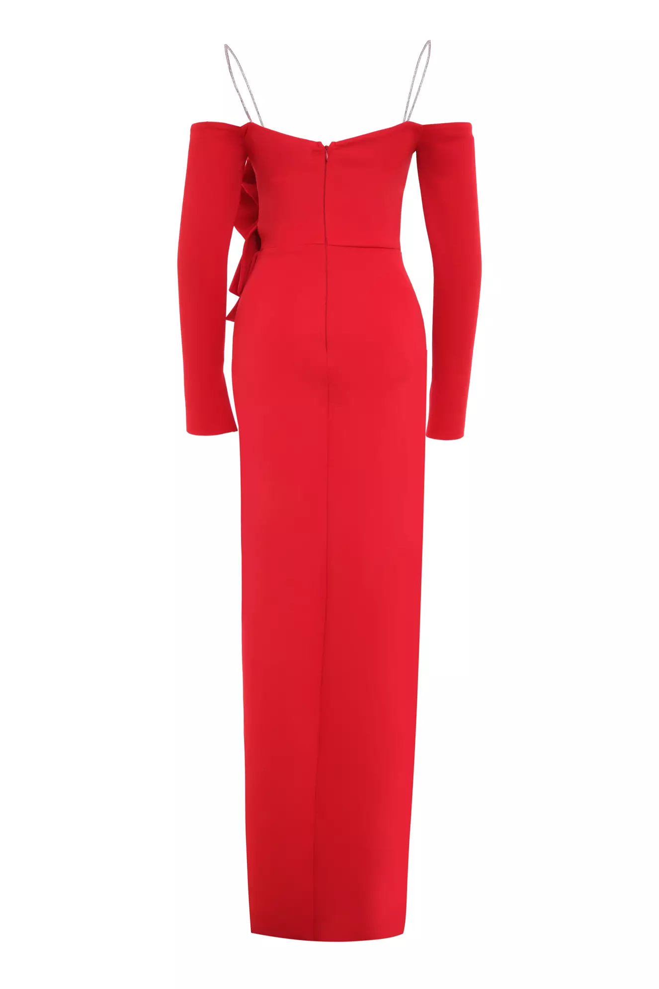 Red Dalgic Long Sleeve Long Dress