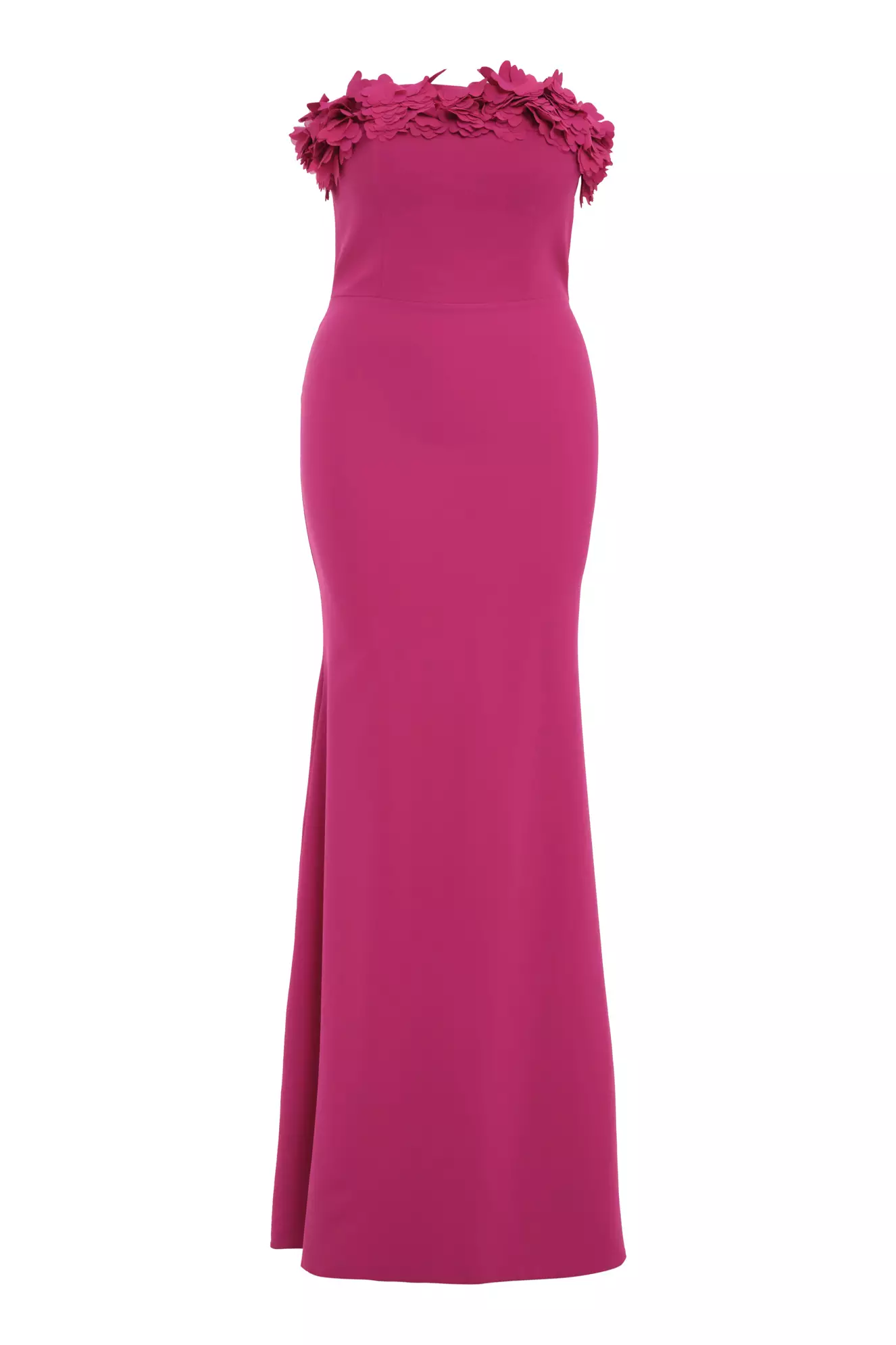 Fuchsia Plus Size Crepe Dress