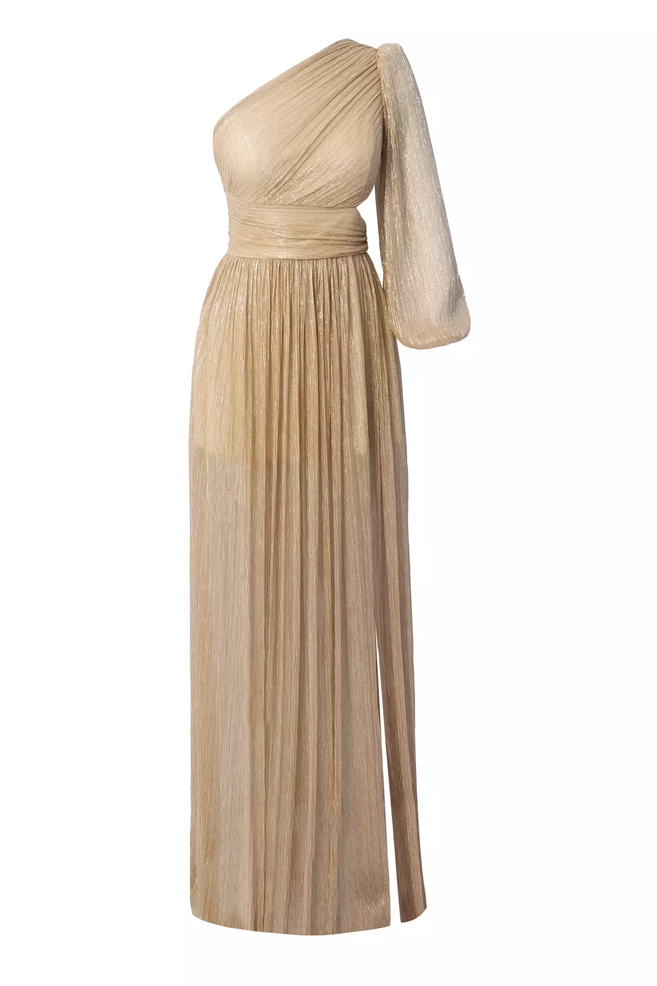 Gold Moonlight One Arm Long Dress