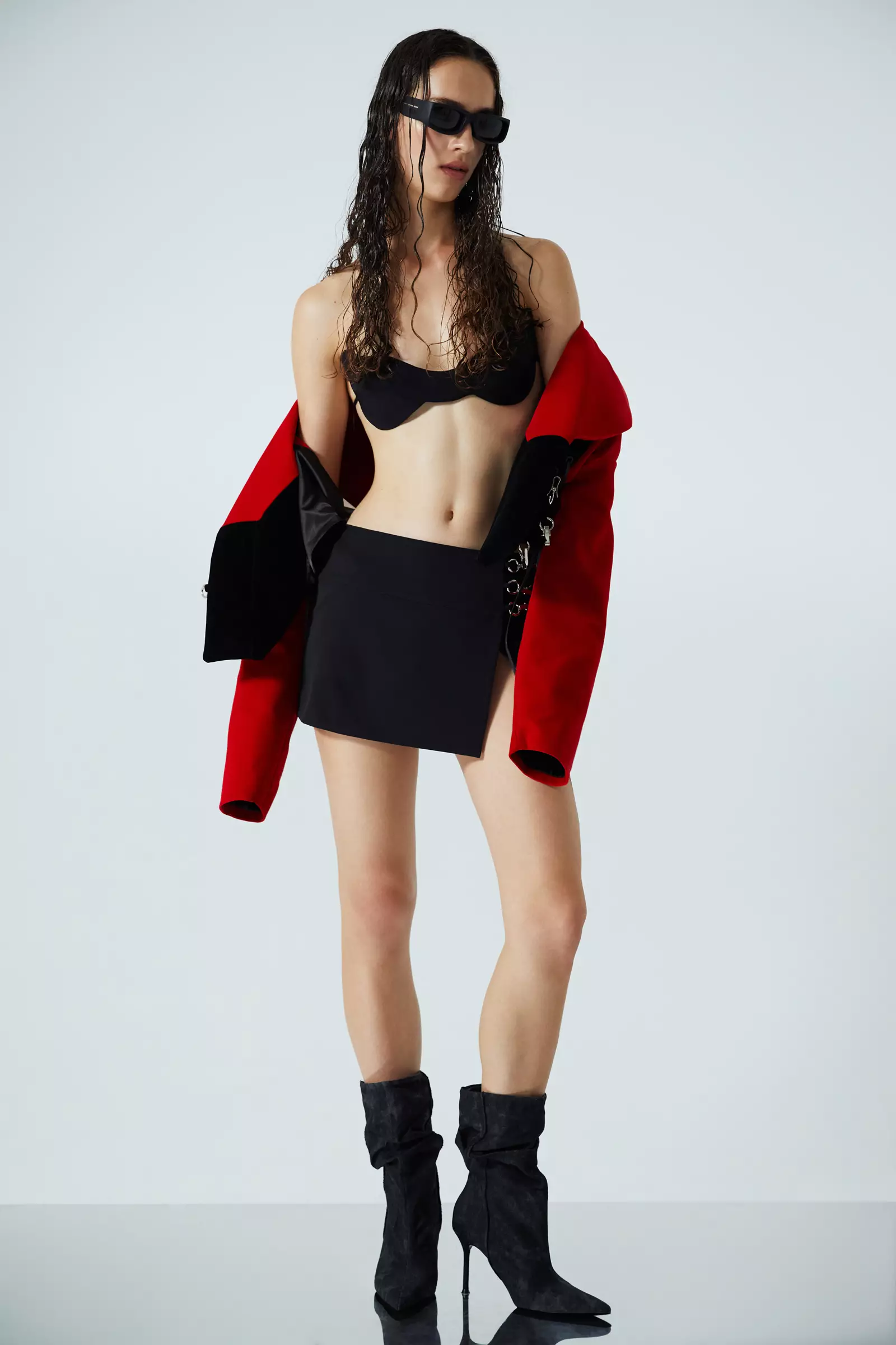 Black Crepe Mini Skirt