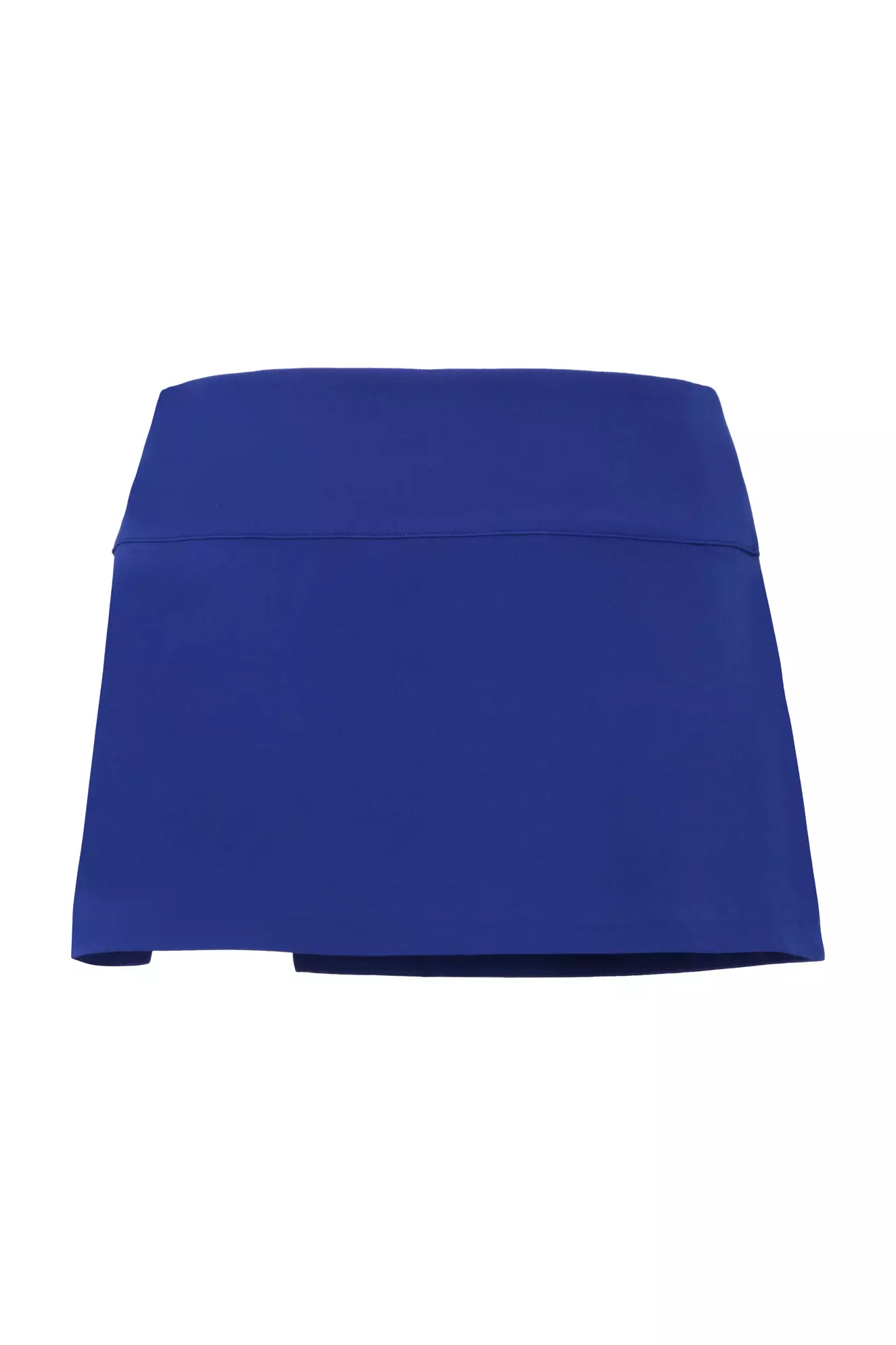 Blue Crepe Mini Skirt