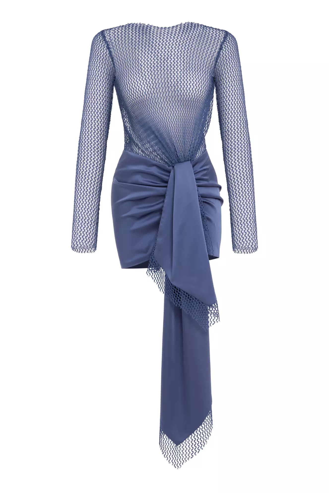 Indigo file long sleeve mini dress