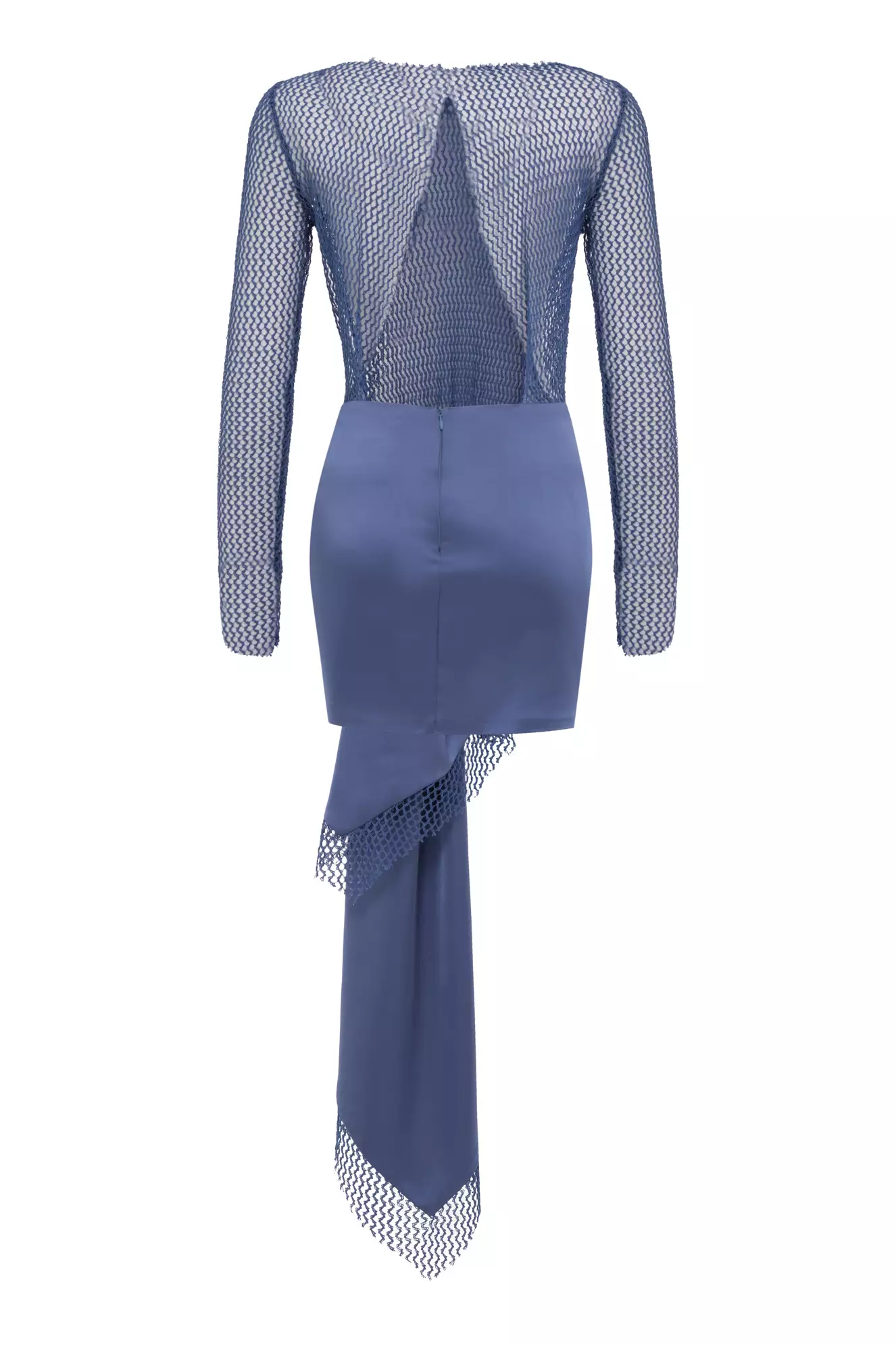 Indigo file long sleeve mini dress