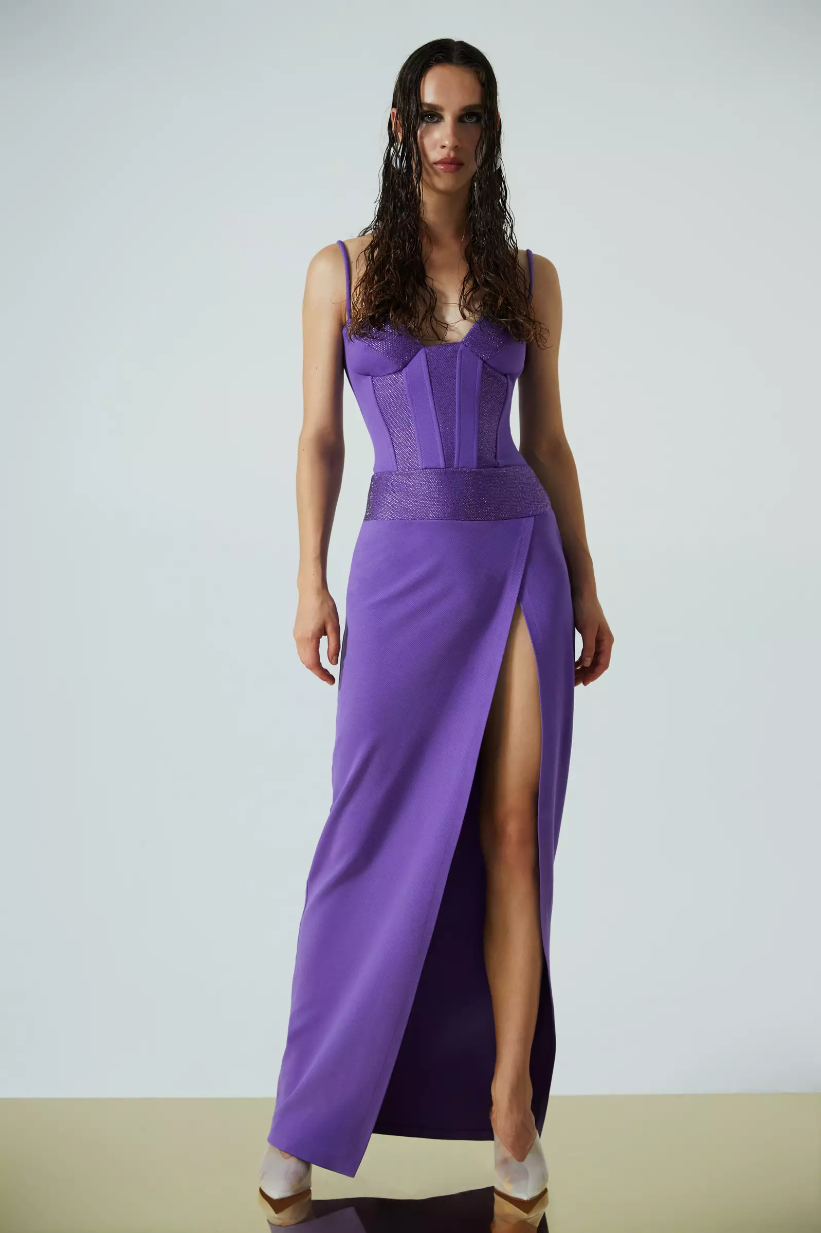 Purple Felisha Sleeveless Long Dress