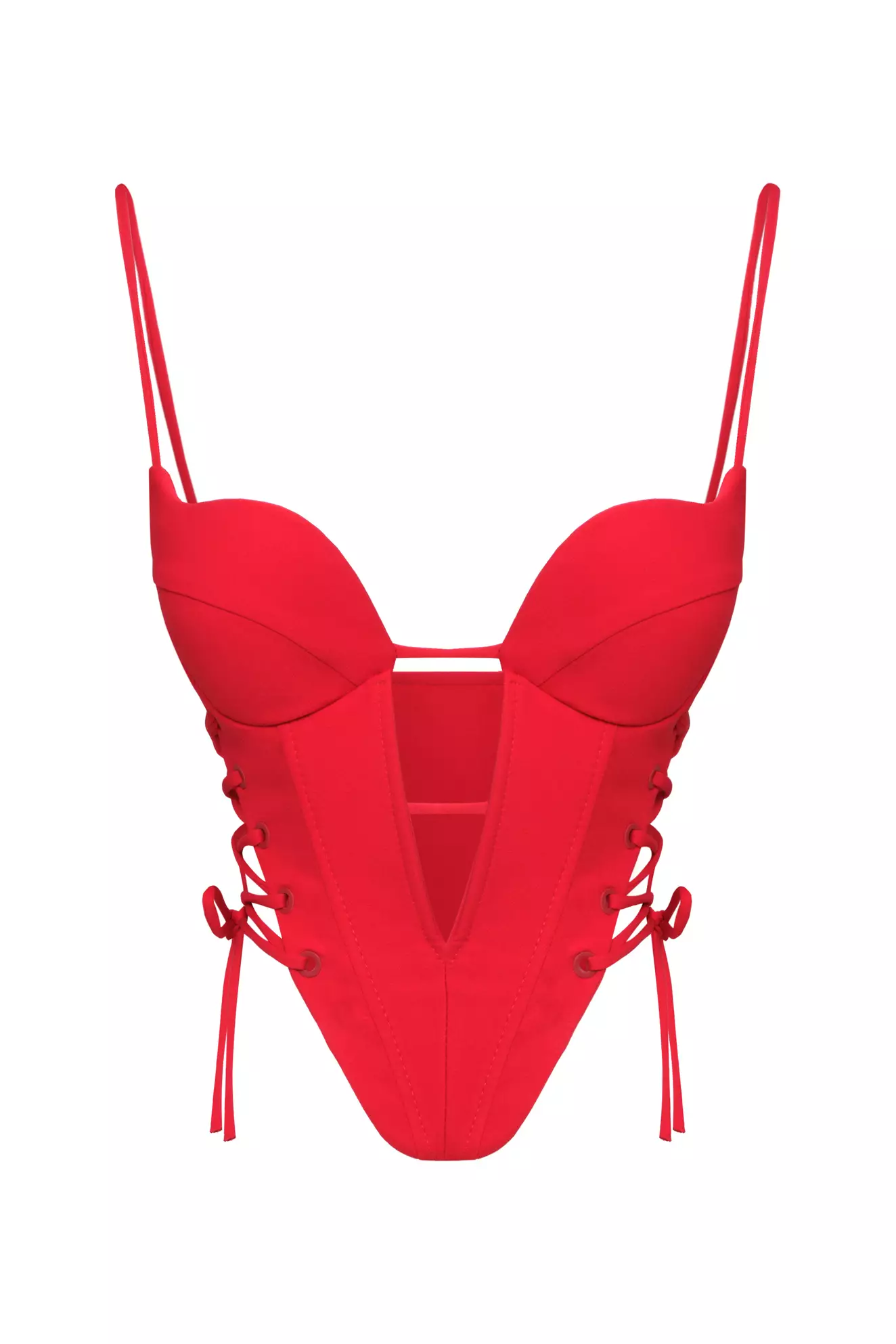 Red Crepe Crop Top
