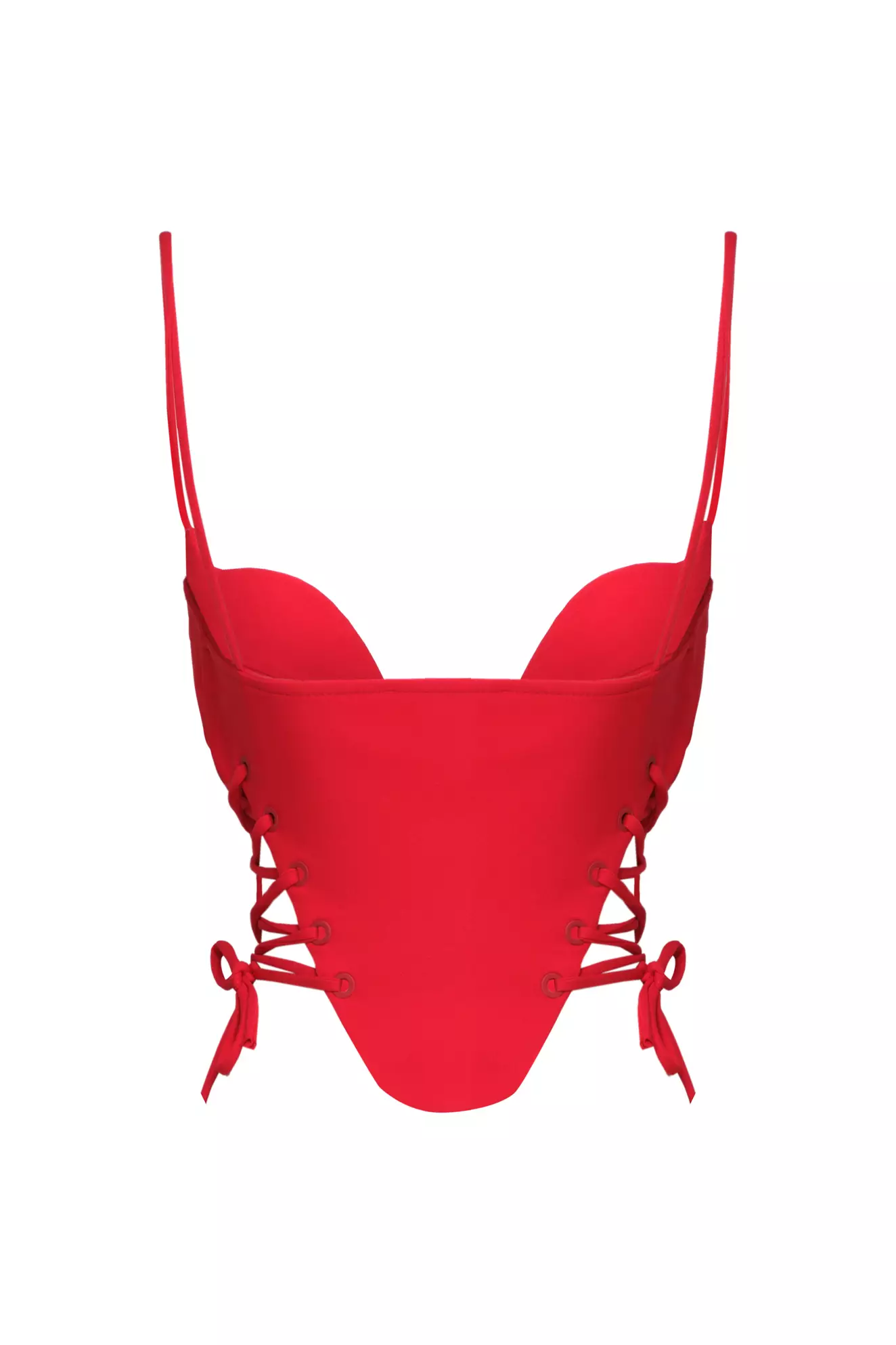 Red Crepe Crop Top
