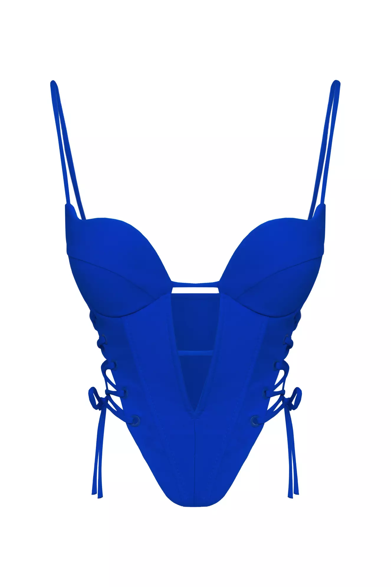 Blue Crepe Crop Top