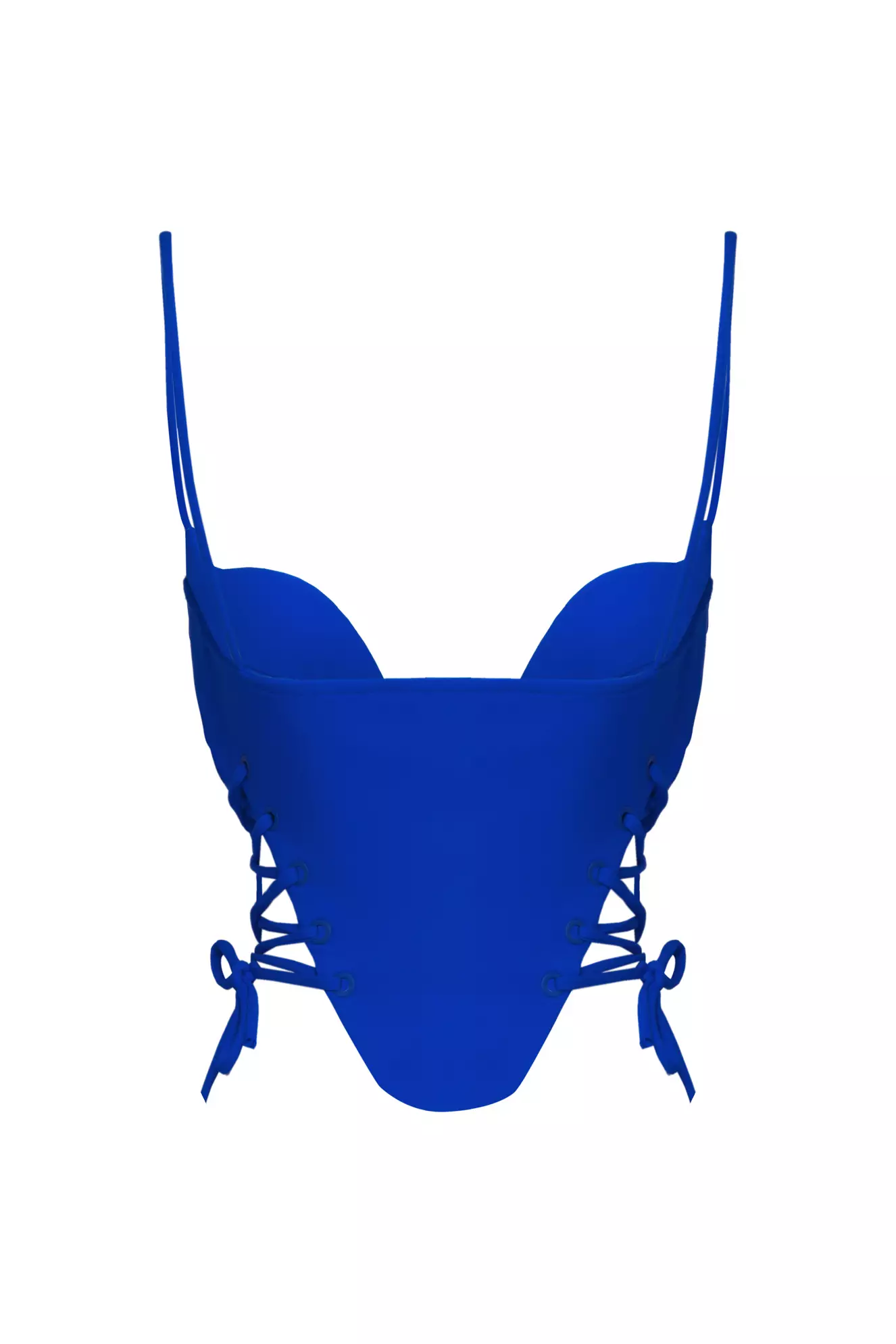 Blue Crepe Crop Top