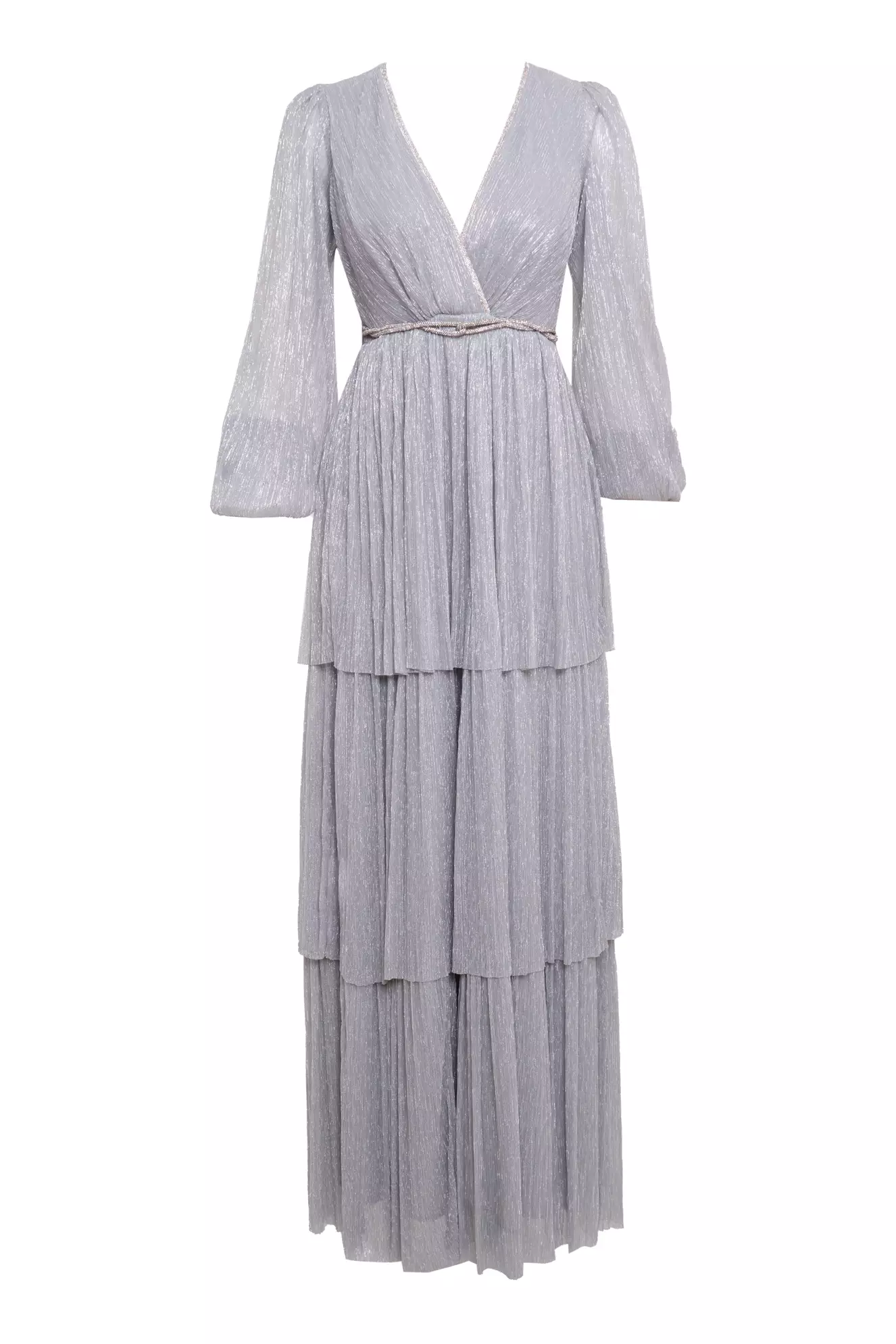 Silver Moonlight Long Sleeve Long Dress