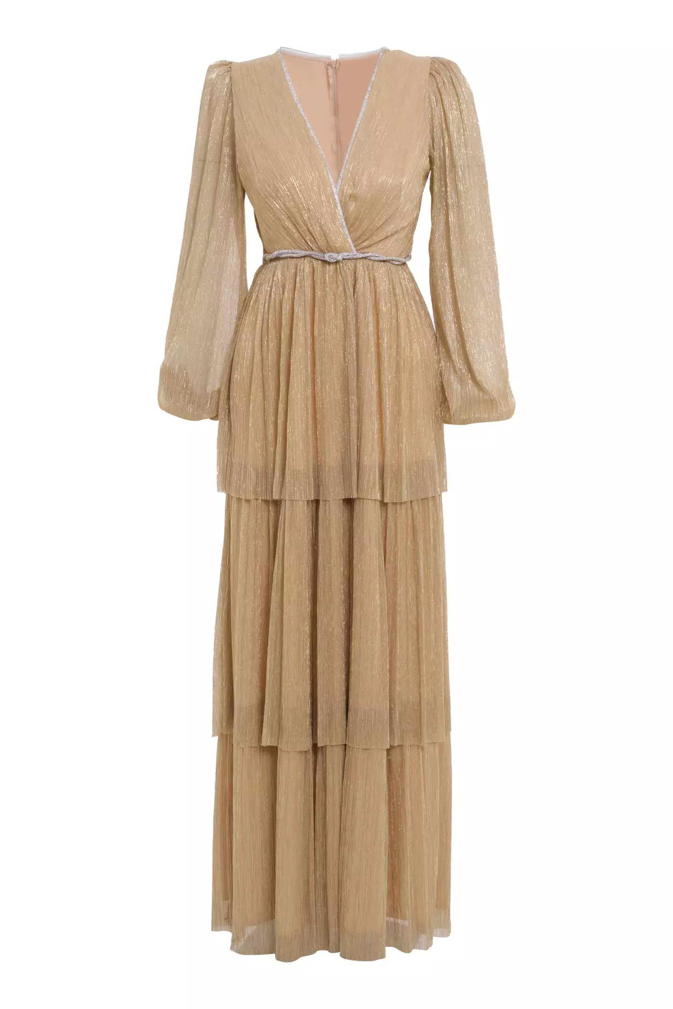 Gold Moonlight Long Sleeve Long Dress