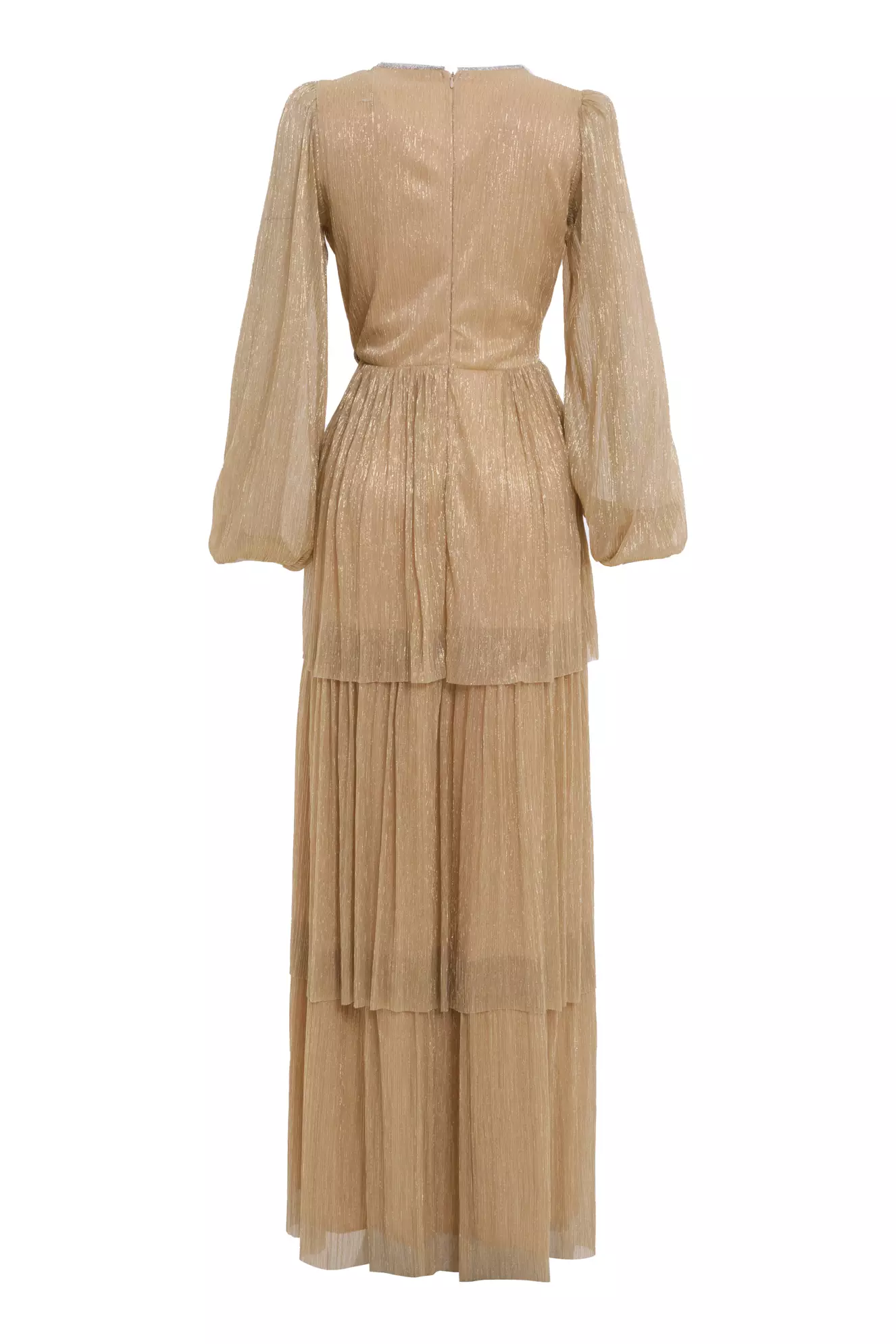 Gold Moonlight Long Sleeve Long Dress