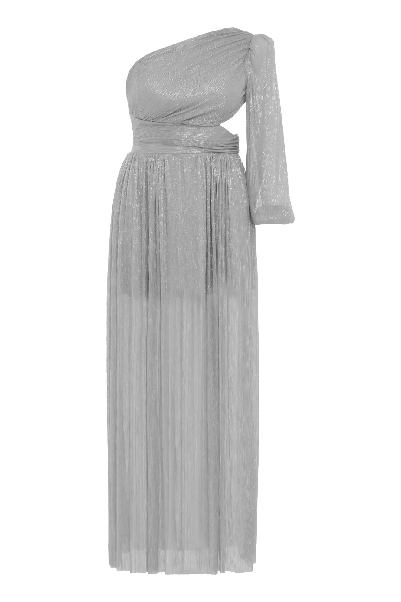 Silver Plus Size Moonlight One Arm Long Dress