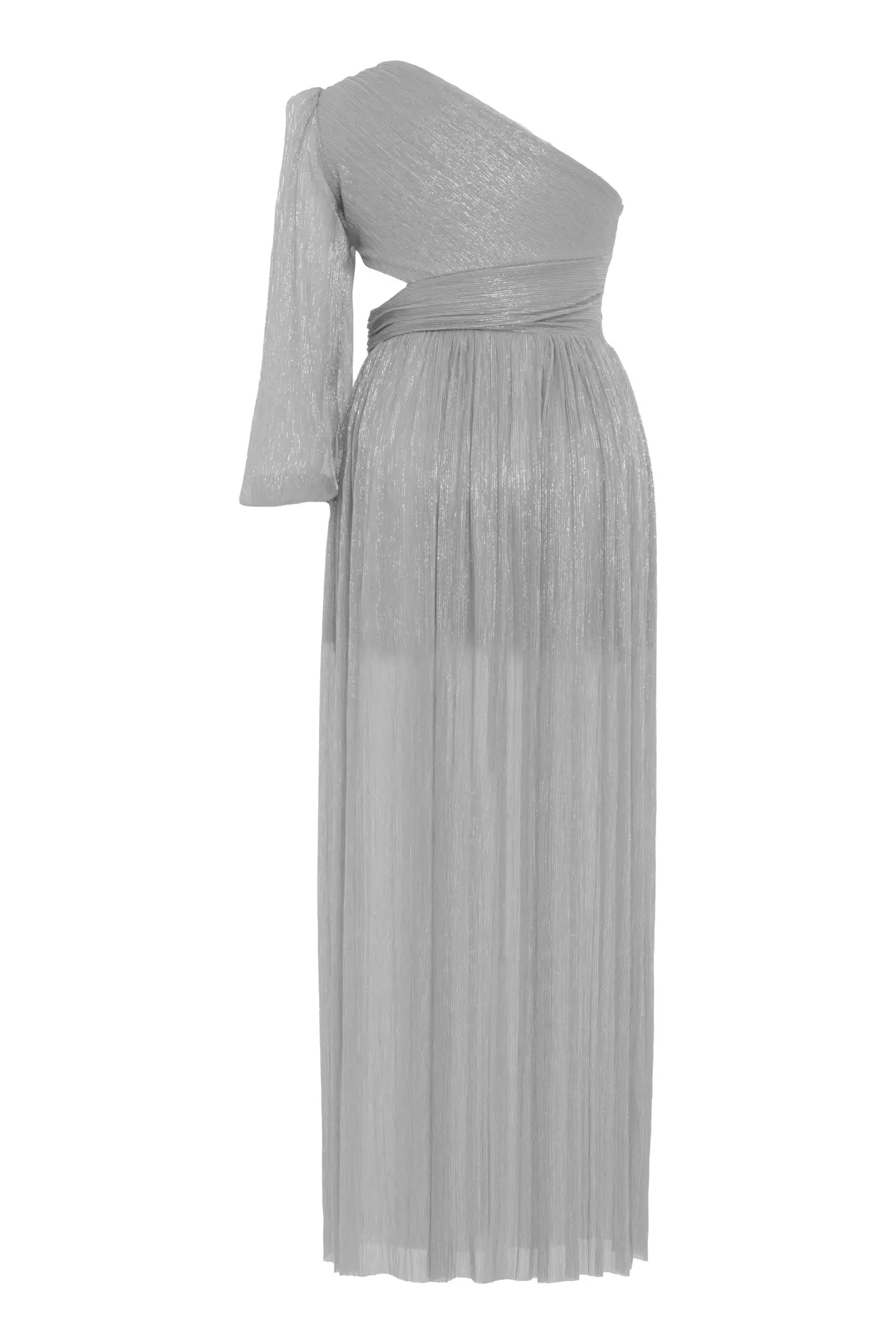 Silver Plus Size Moonlight One Arm Long Dress