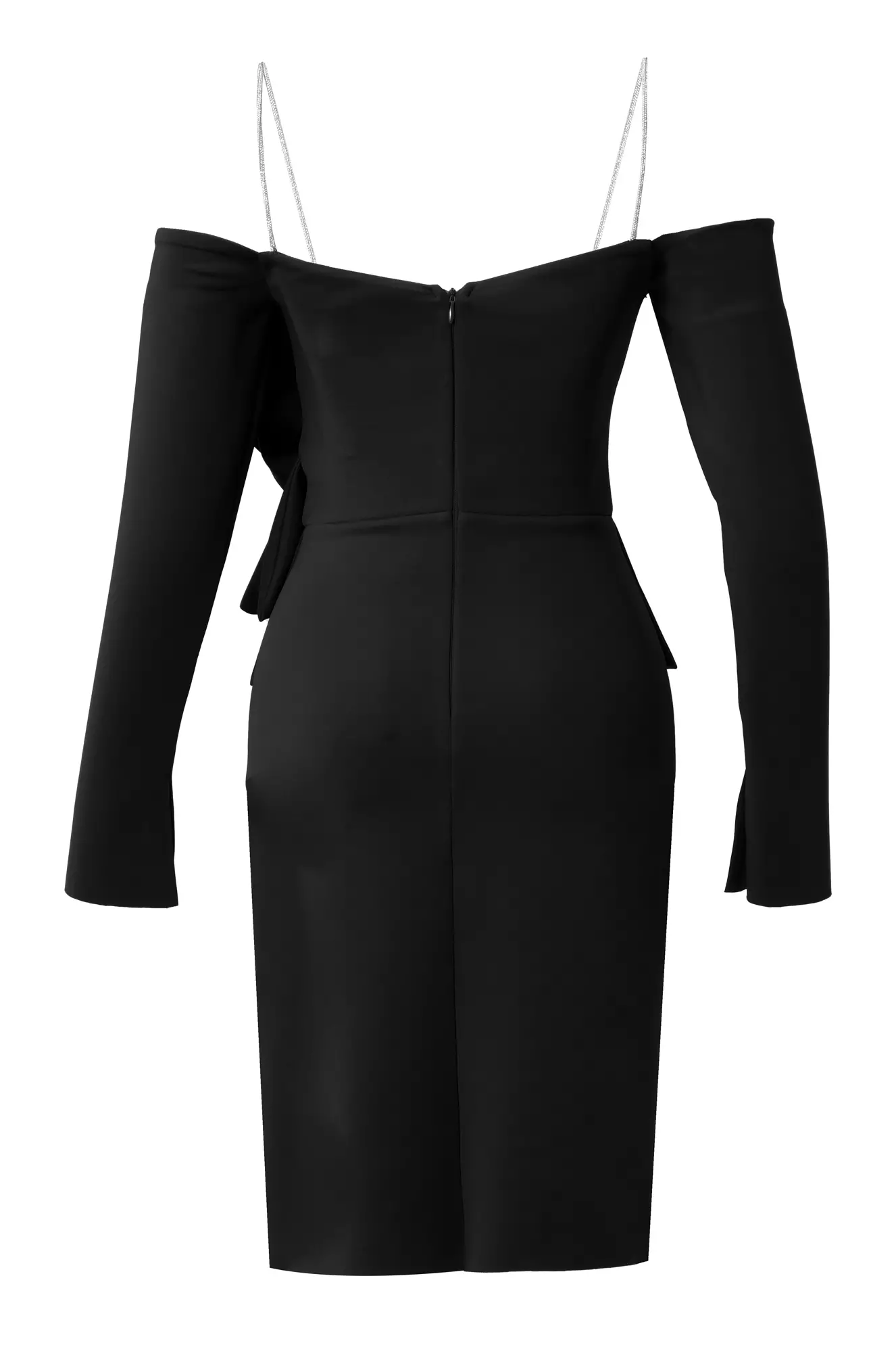 Black Dalgic Long Sleeve Mini Dress