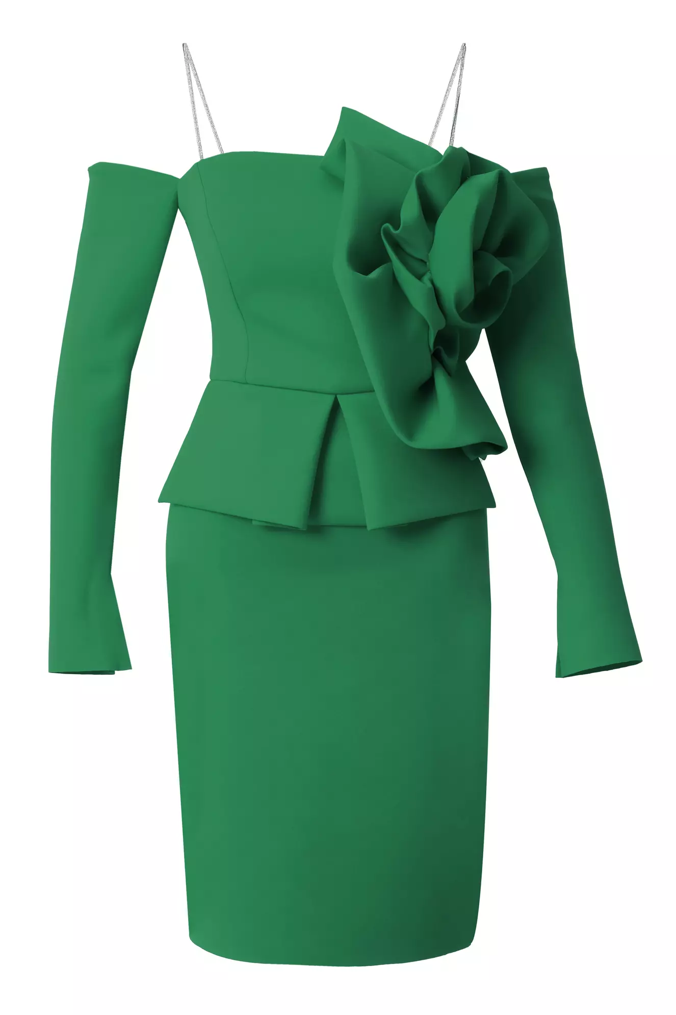 Green Dalgic Long Sleeve Mini Dress
