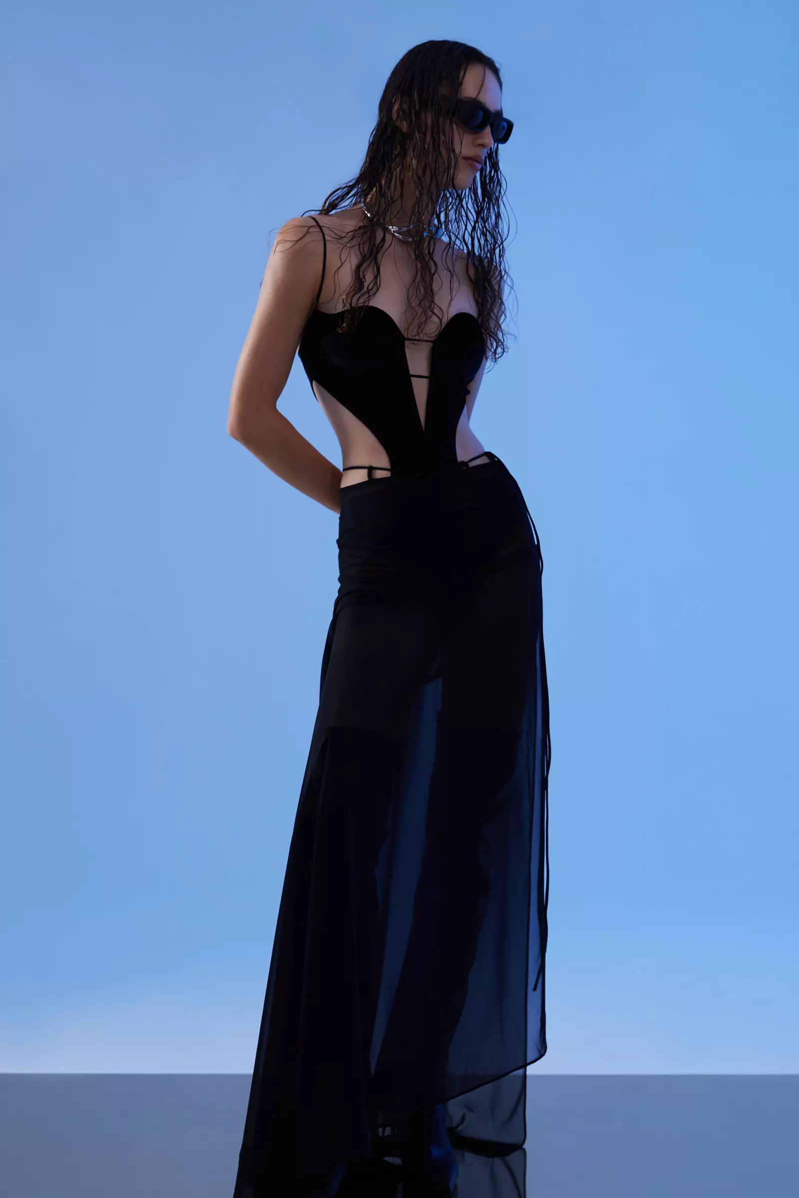 Black Sifon Long Skirt