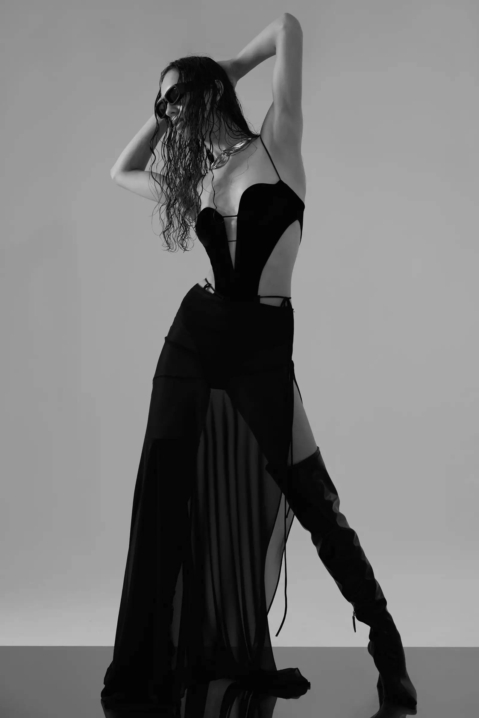 Black Sifon Long Skirt