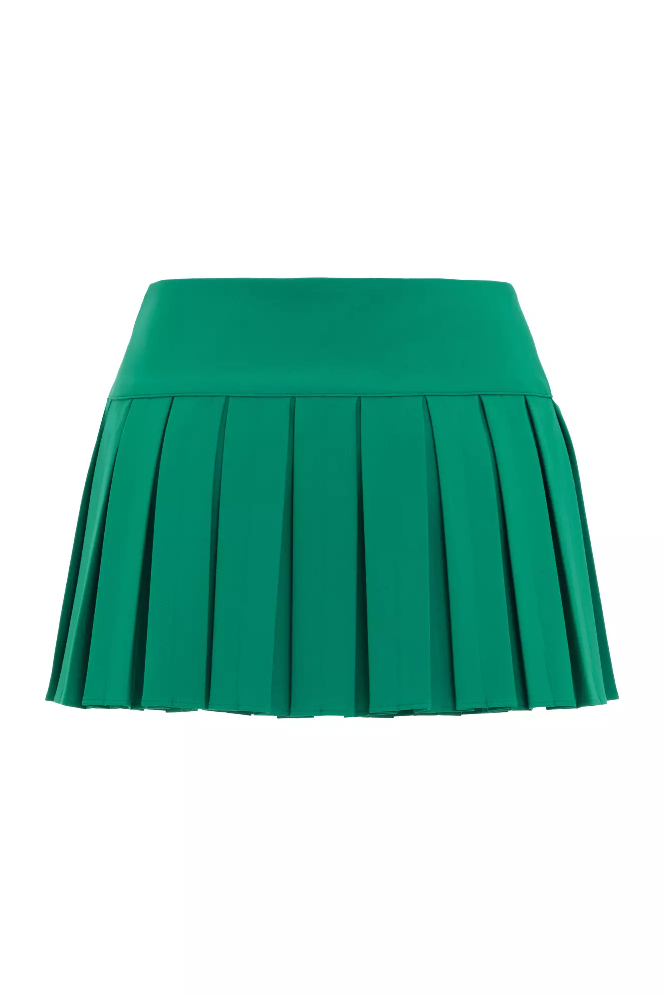 Green Crepe Mini Skirt