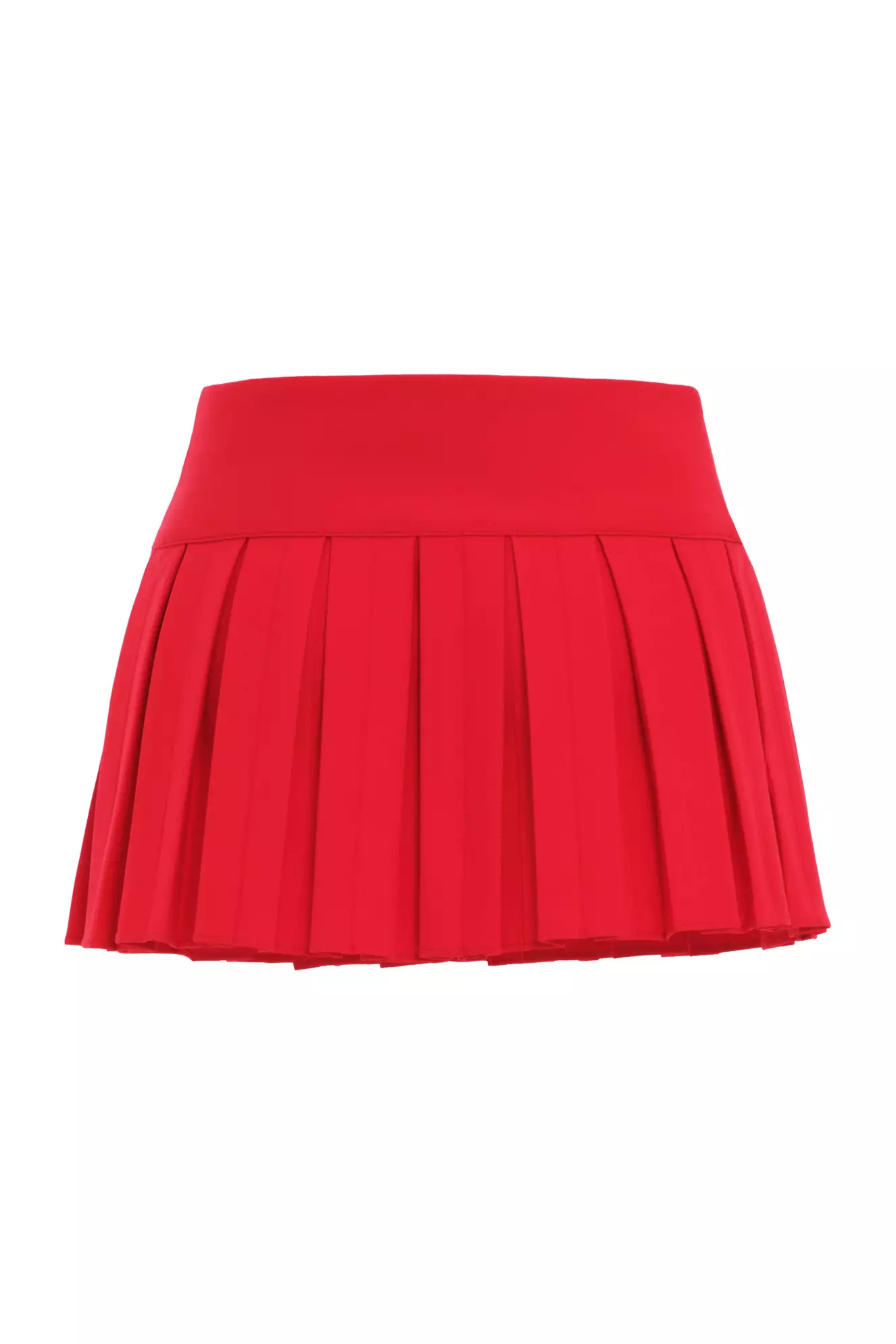 Red Crepe Mini Skirt