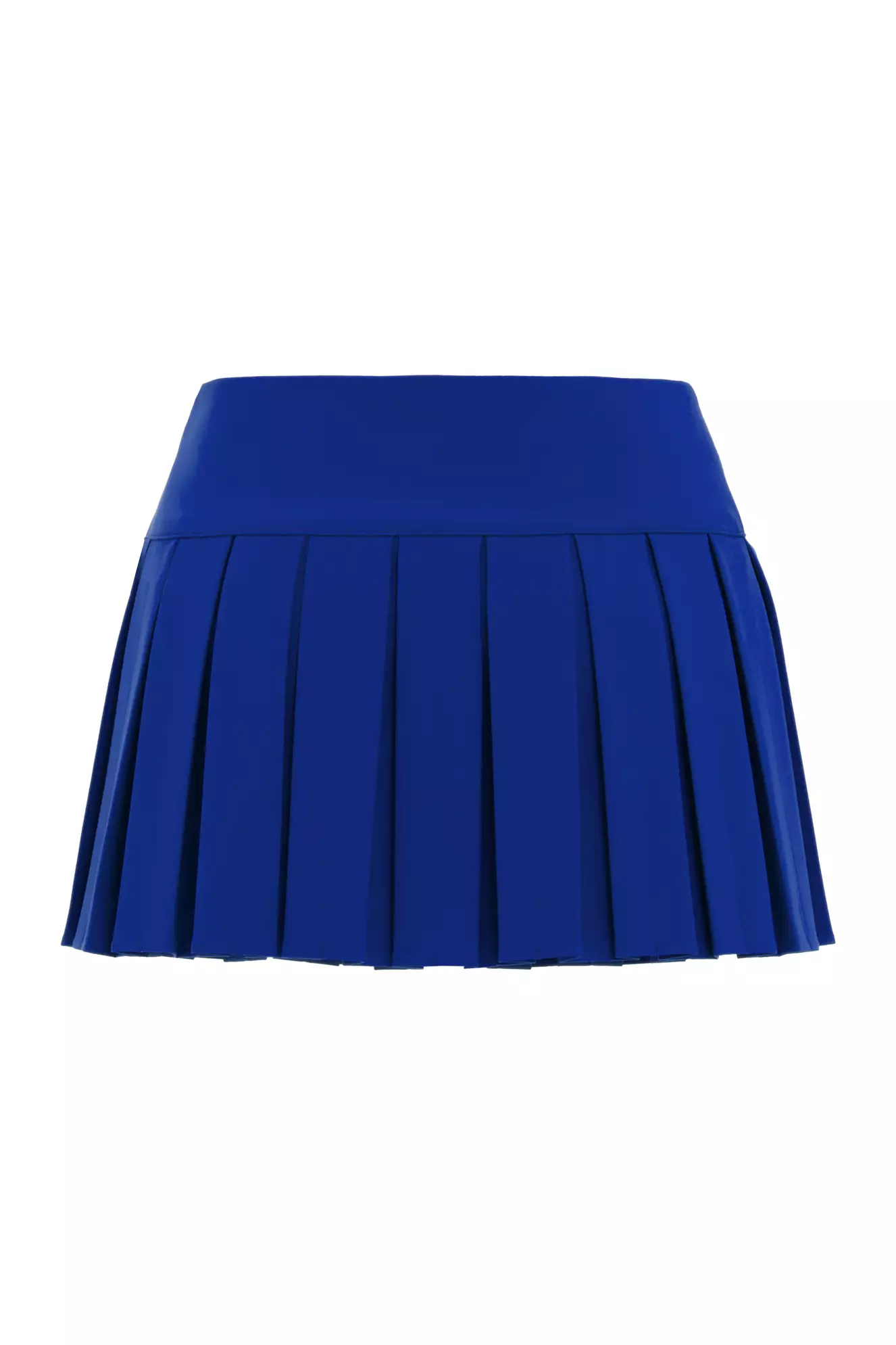 Blue Crepe Mini Skirt