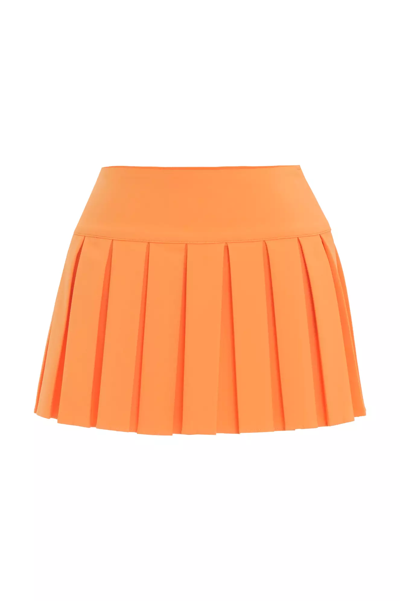 Orange Crepe Mini Skirt