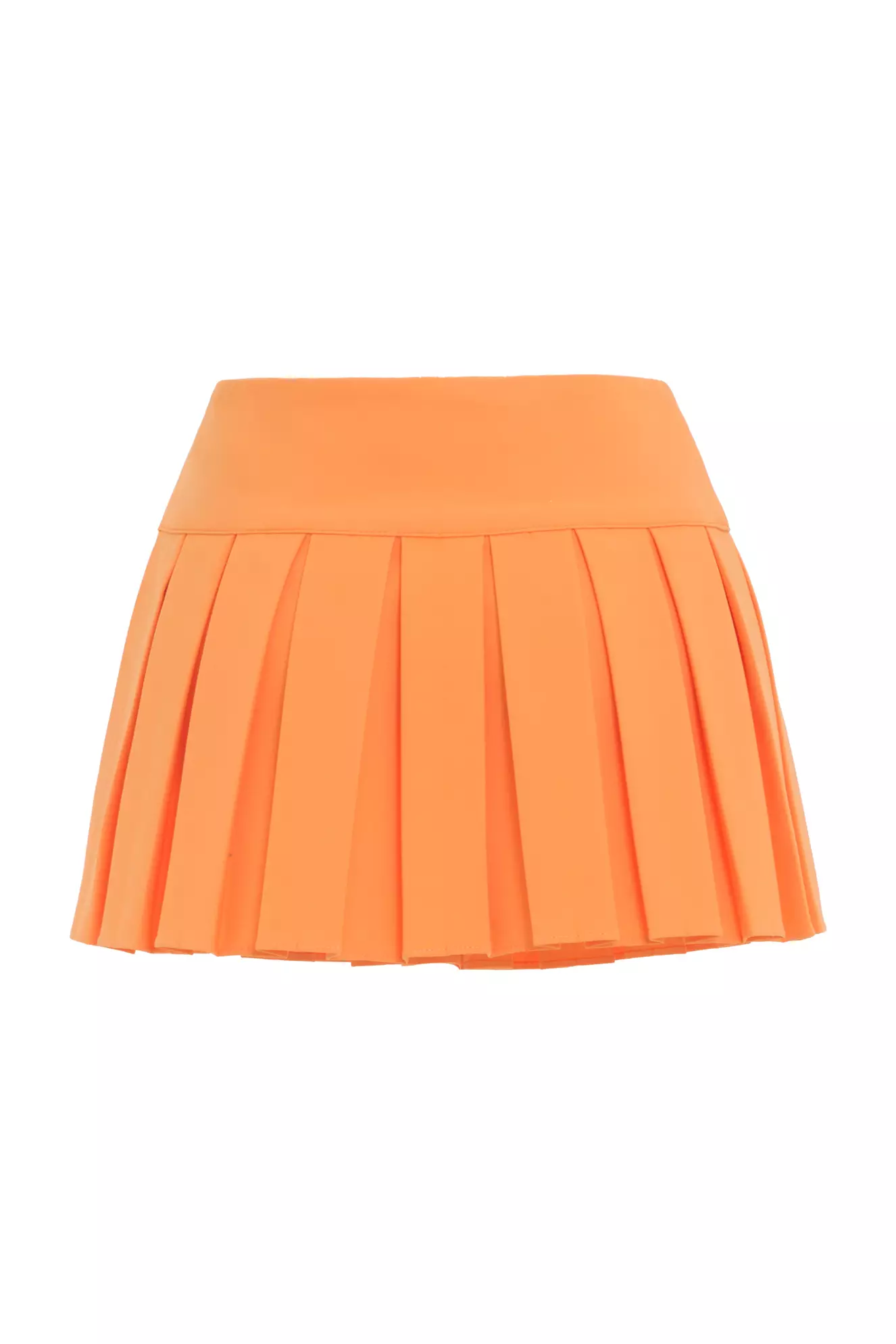 Orange Crepe Mini Skirt