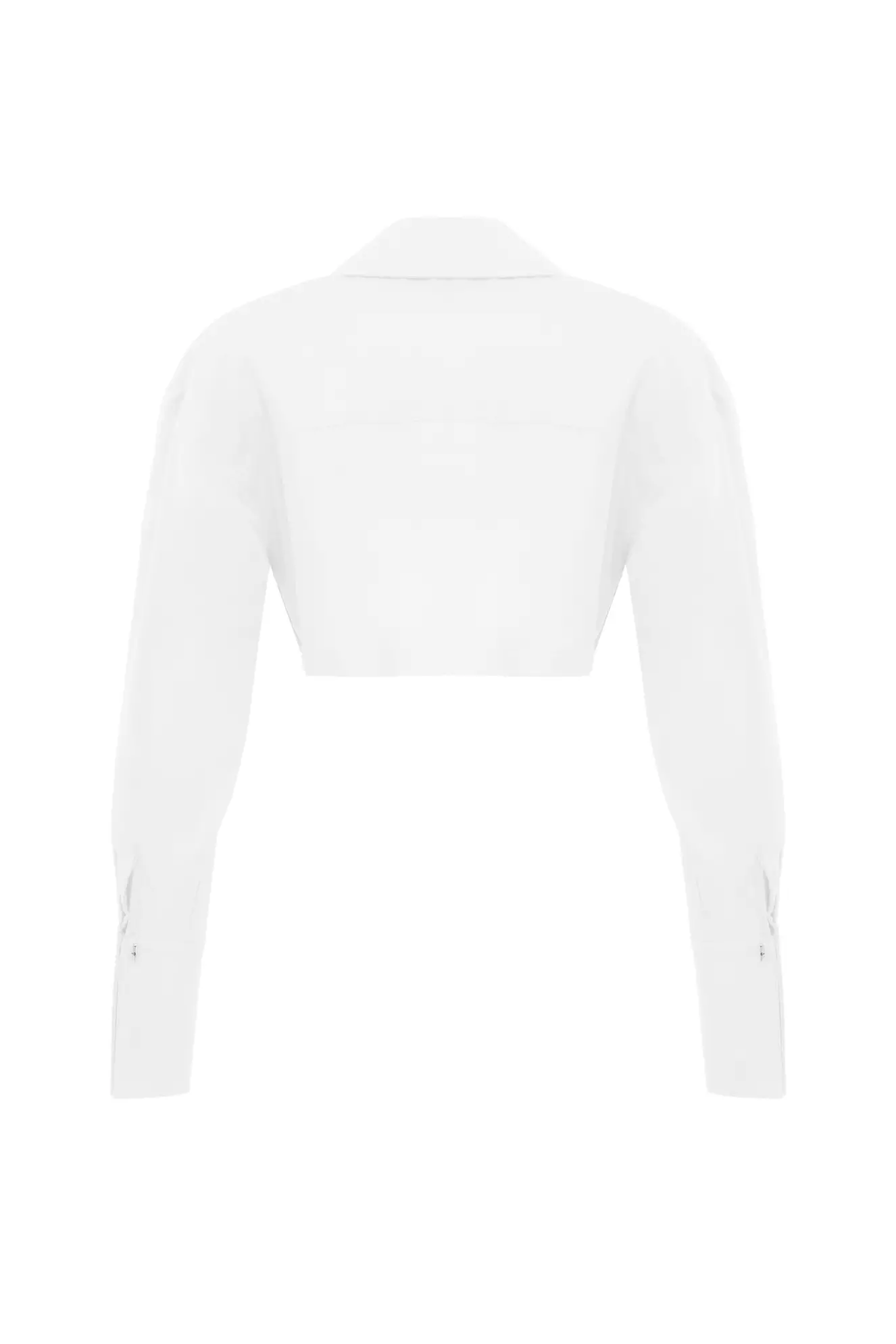 White Poplin Long Sleeve Long Gömlek