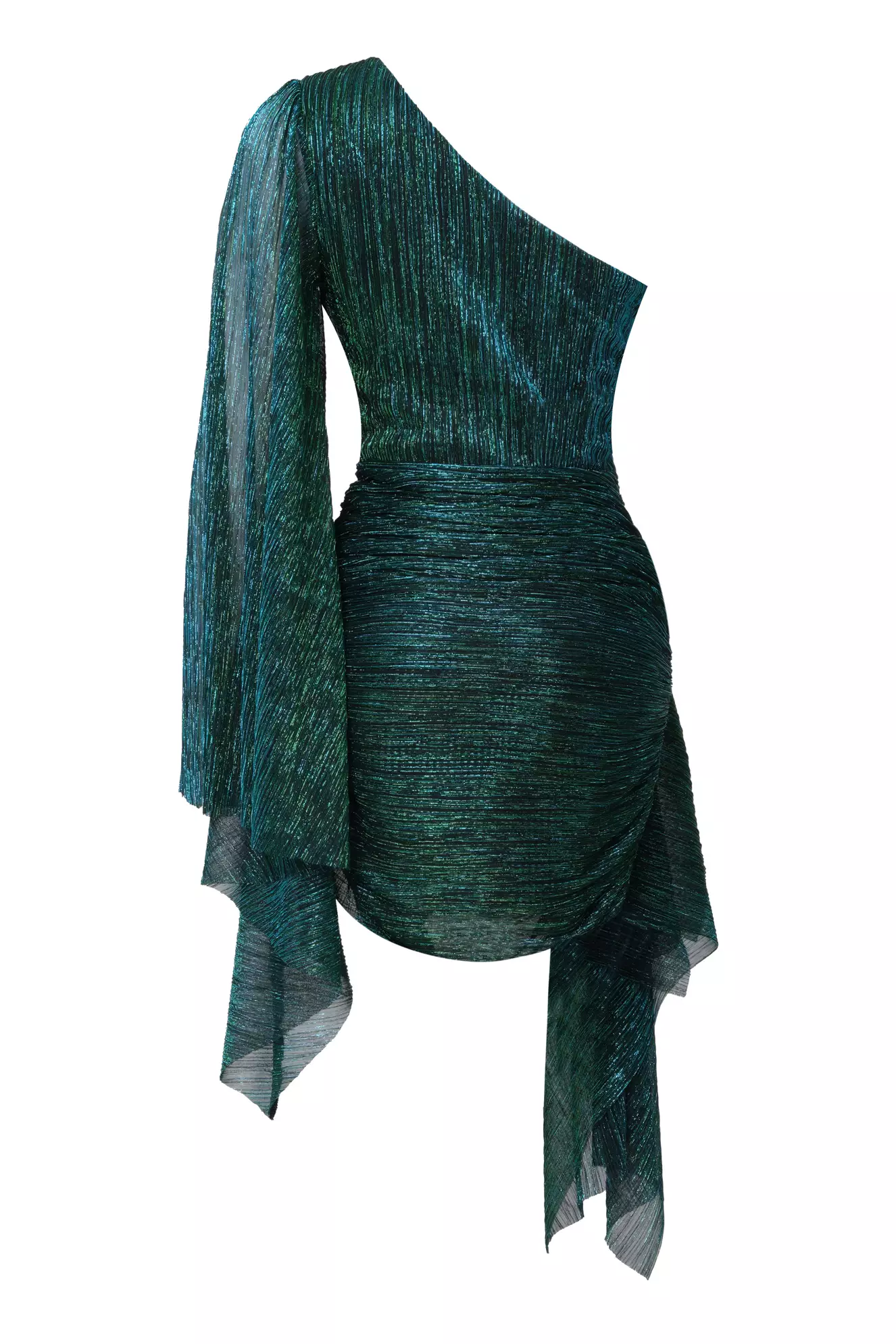 Green Moonlight One Arm Mini Dress