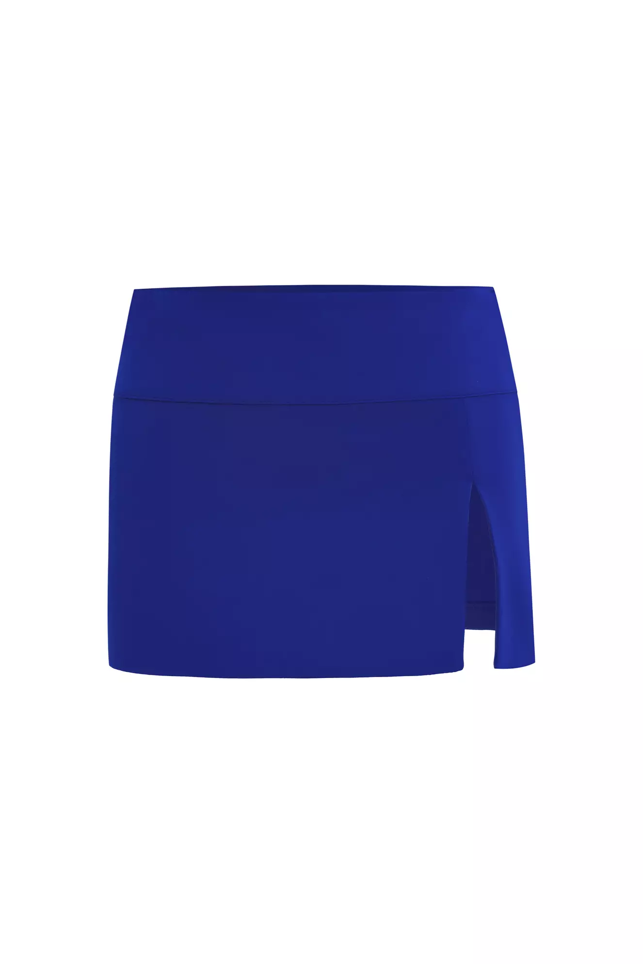 Blue Crepe Mini Skirt