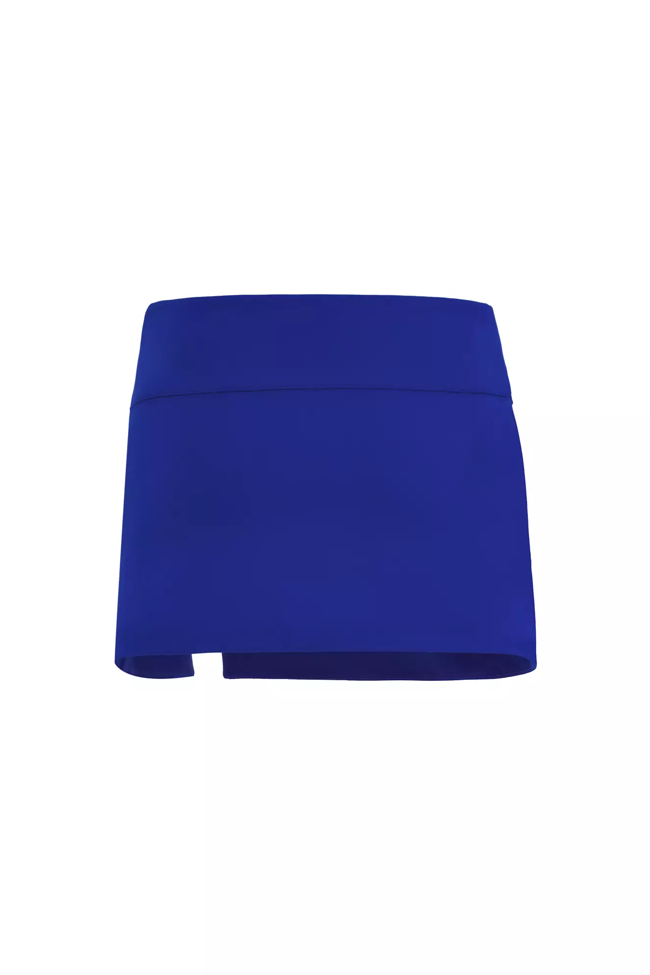 Blue Crepe Mini Skirt