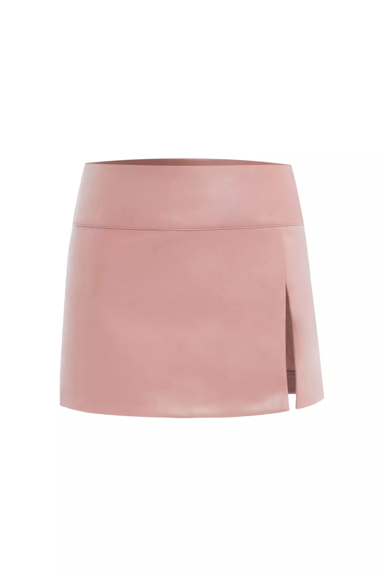 Blush Leather Mini Skirt