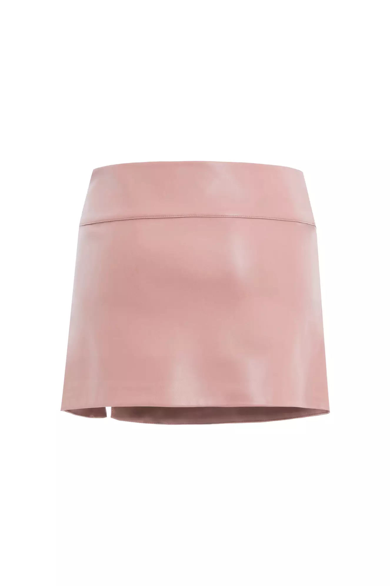 Blush Leather Mini Skirt