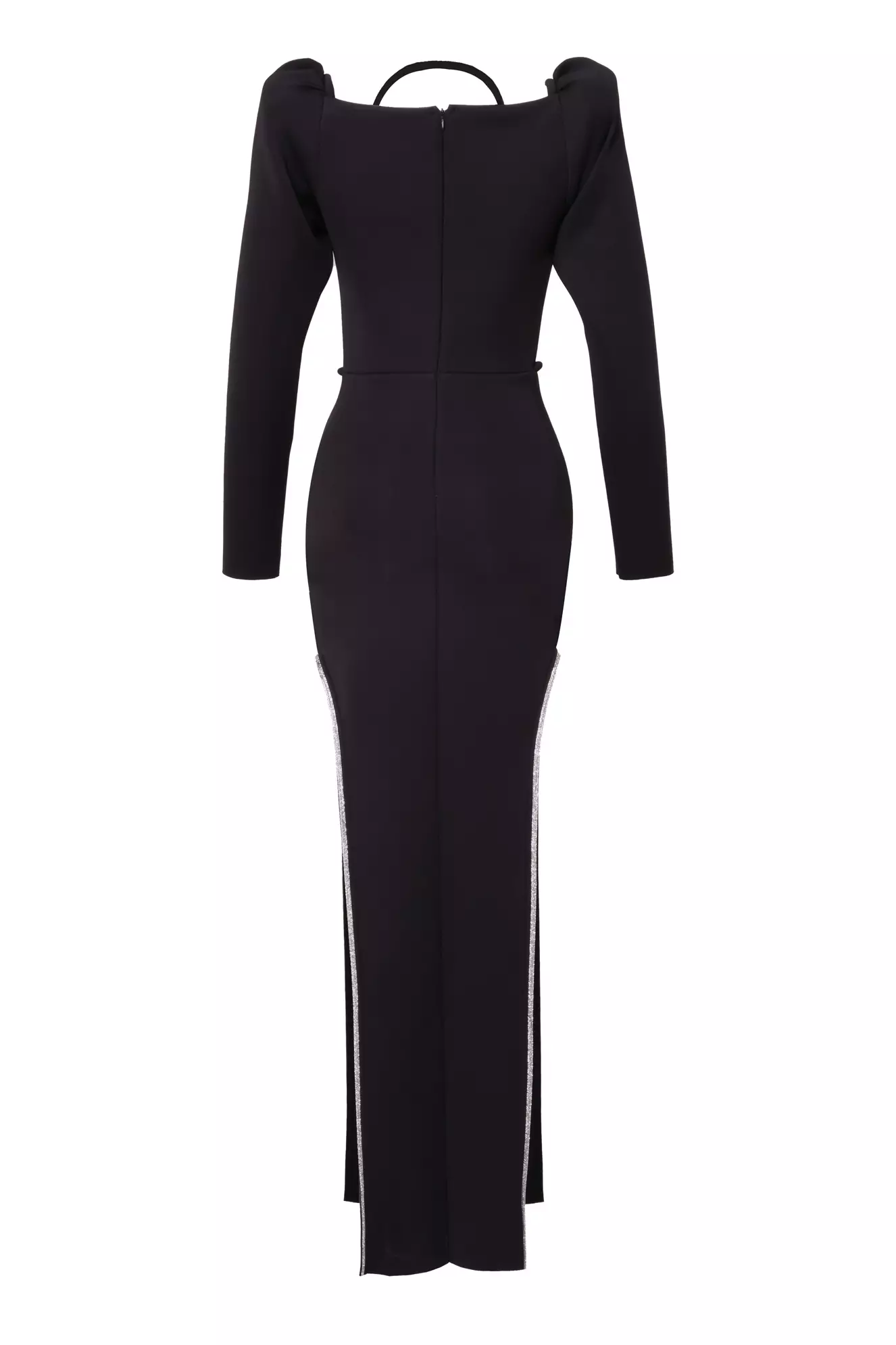 Black Dalgic Long Sleeve Long Dress