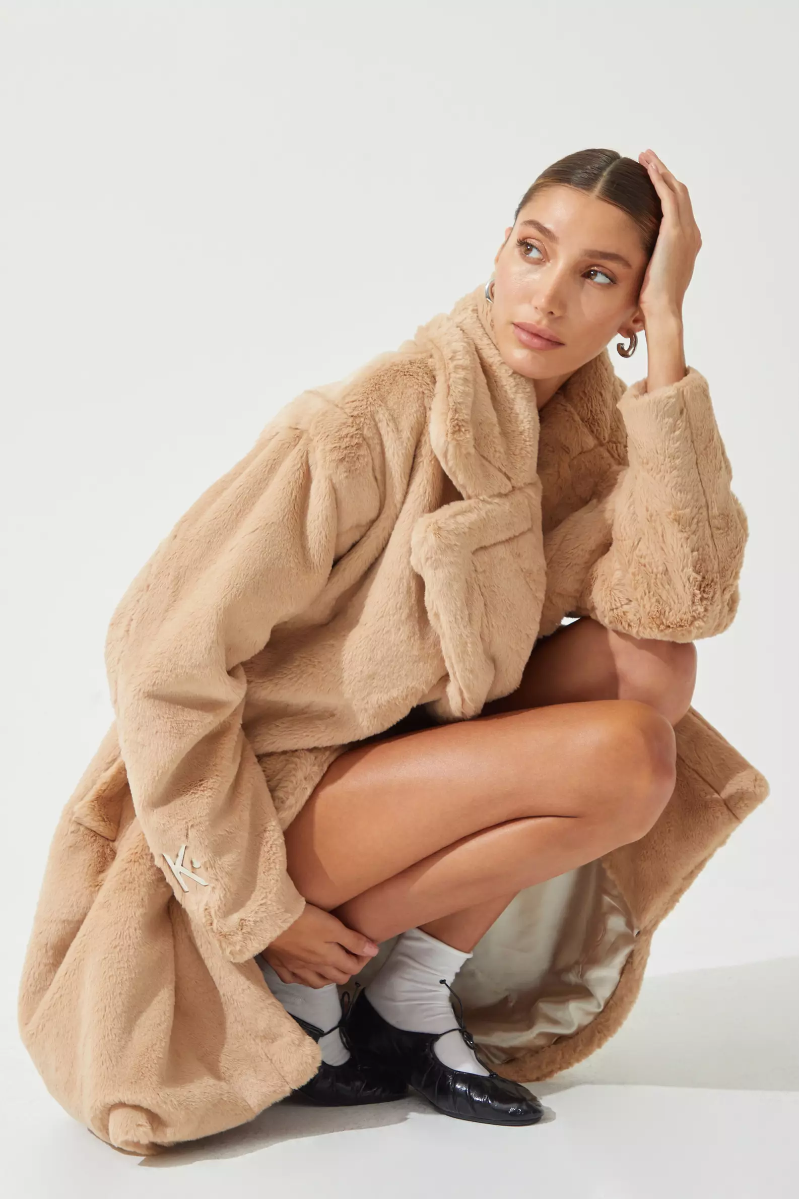Brown Bunny Long Sleeve Maxi Coat