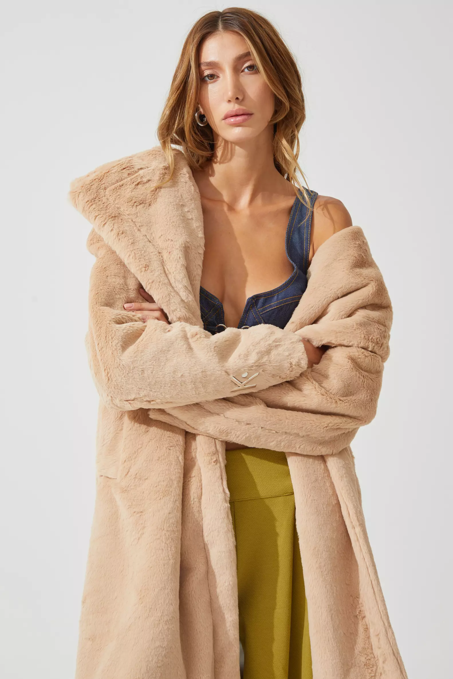 Brown Bunny Long Sleeve Maxi Coat