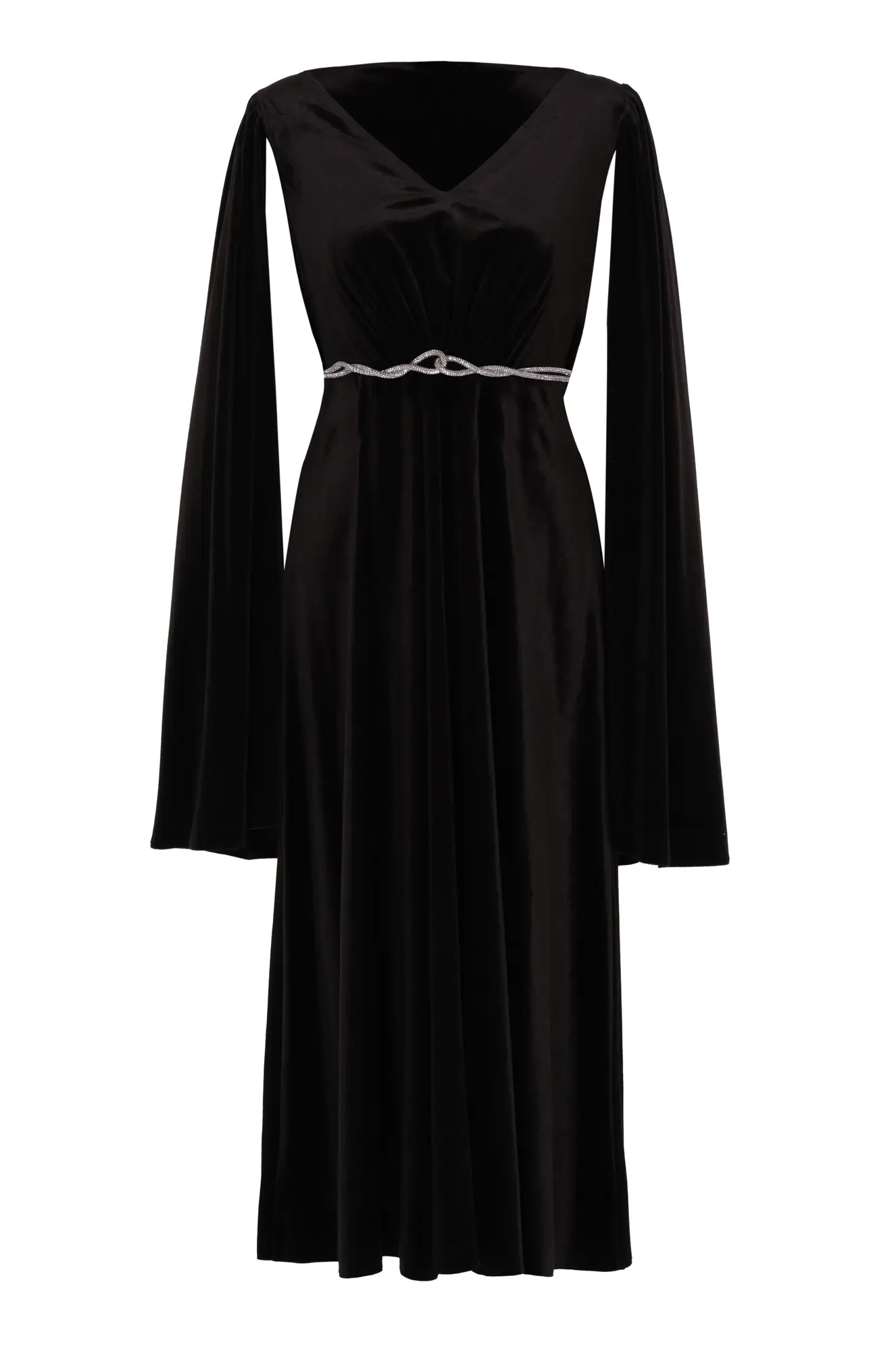 Black Velvet Sleeveless Long Dress