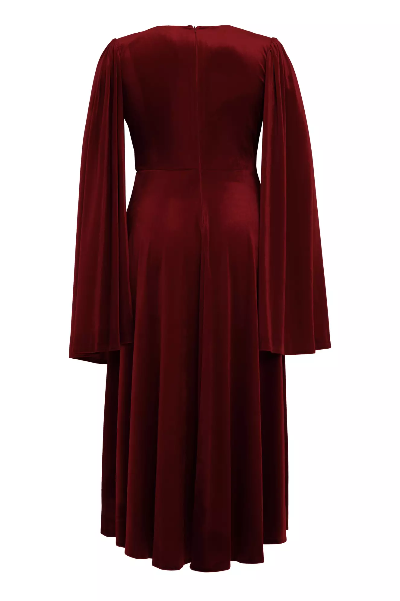 Maroon plus size velvet sleeveless long dress