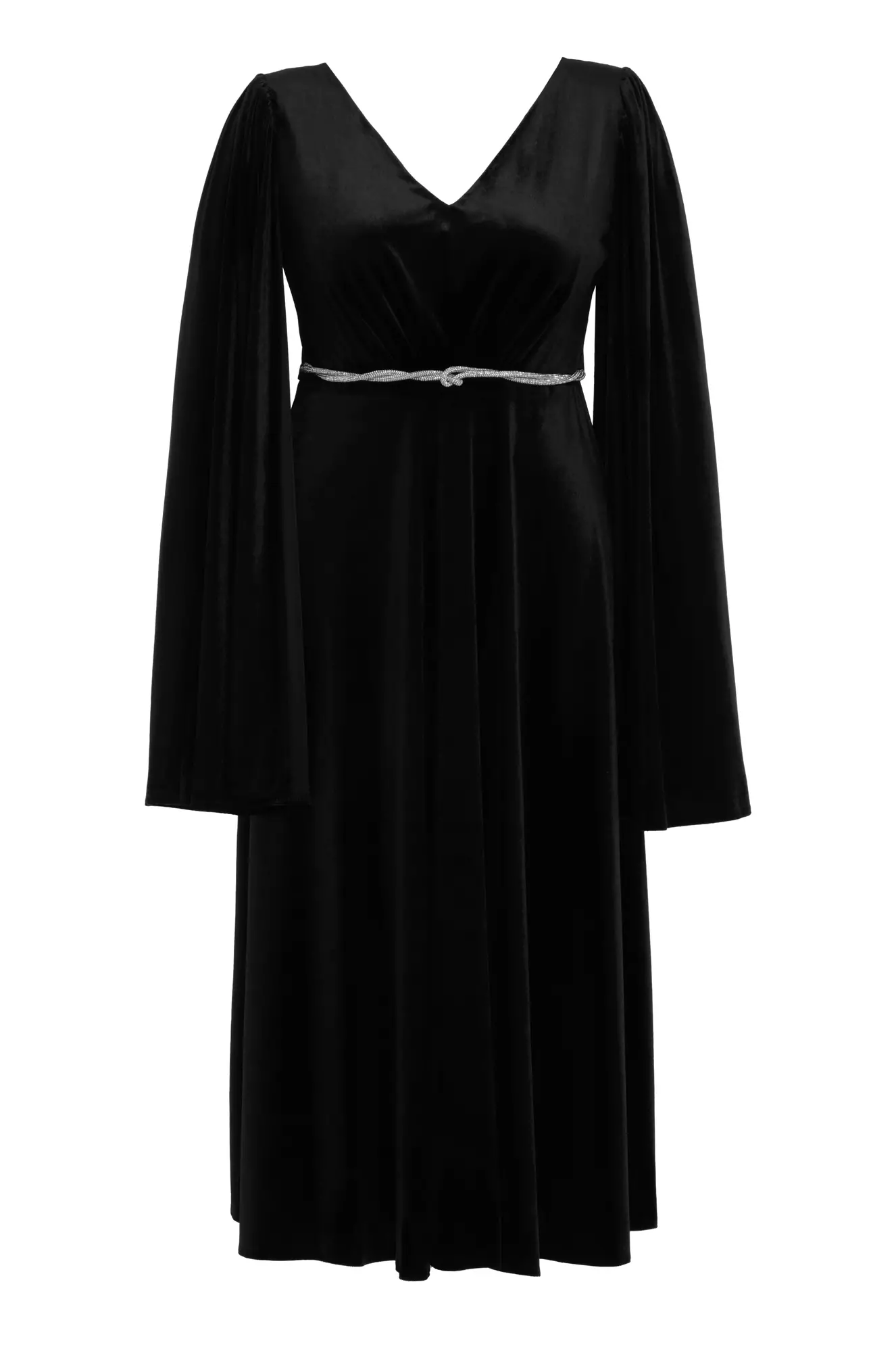 Black plus size velvet sleeveless long dress