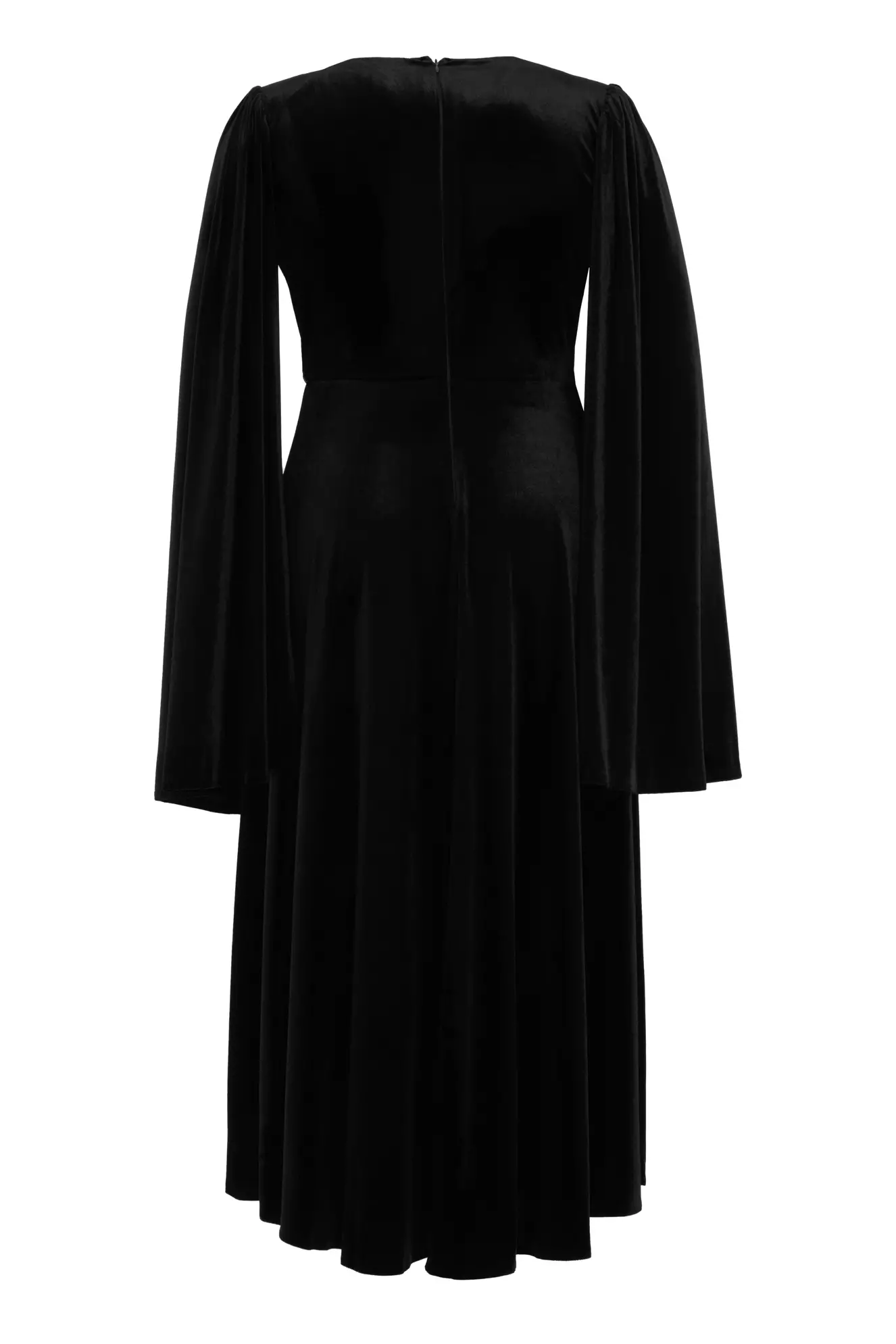 Black plus size velvet sleeveless long dress