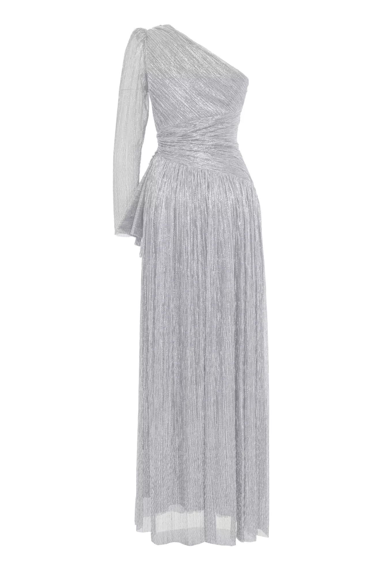 Silver Moonlight One Arm Long Dress