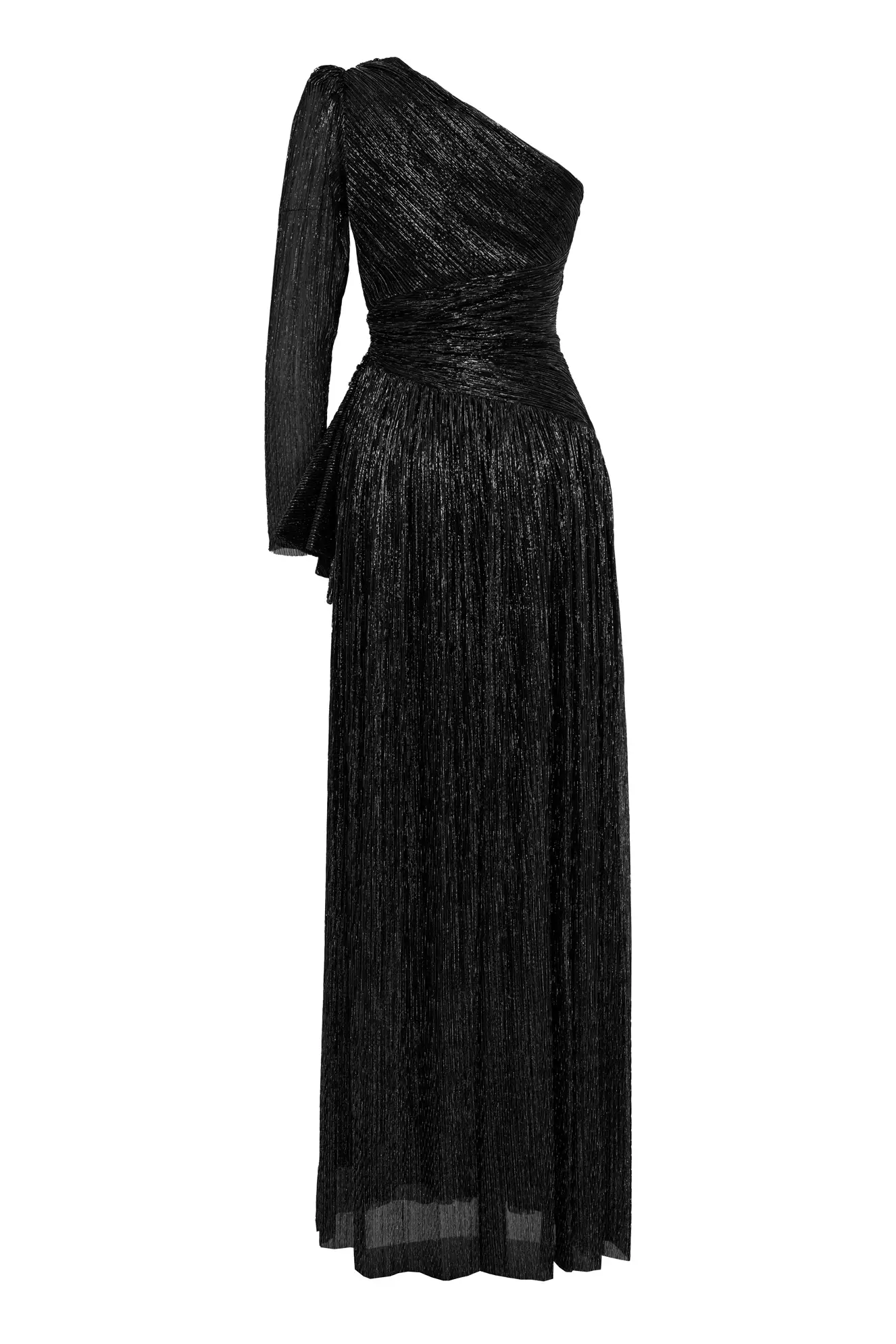 Black Moonlight One Arm Long Dress