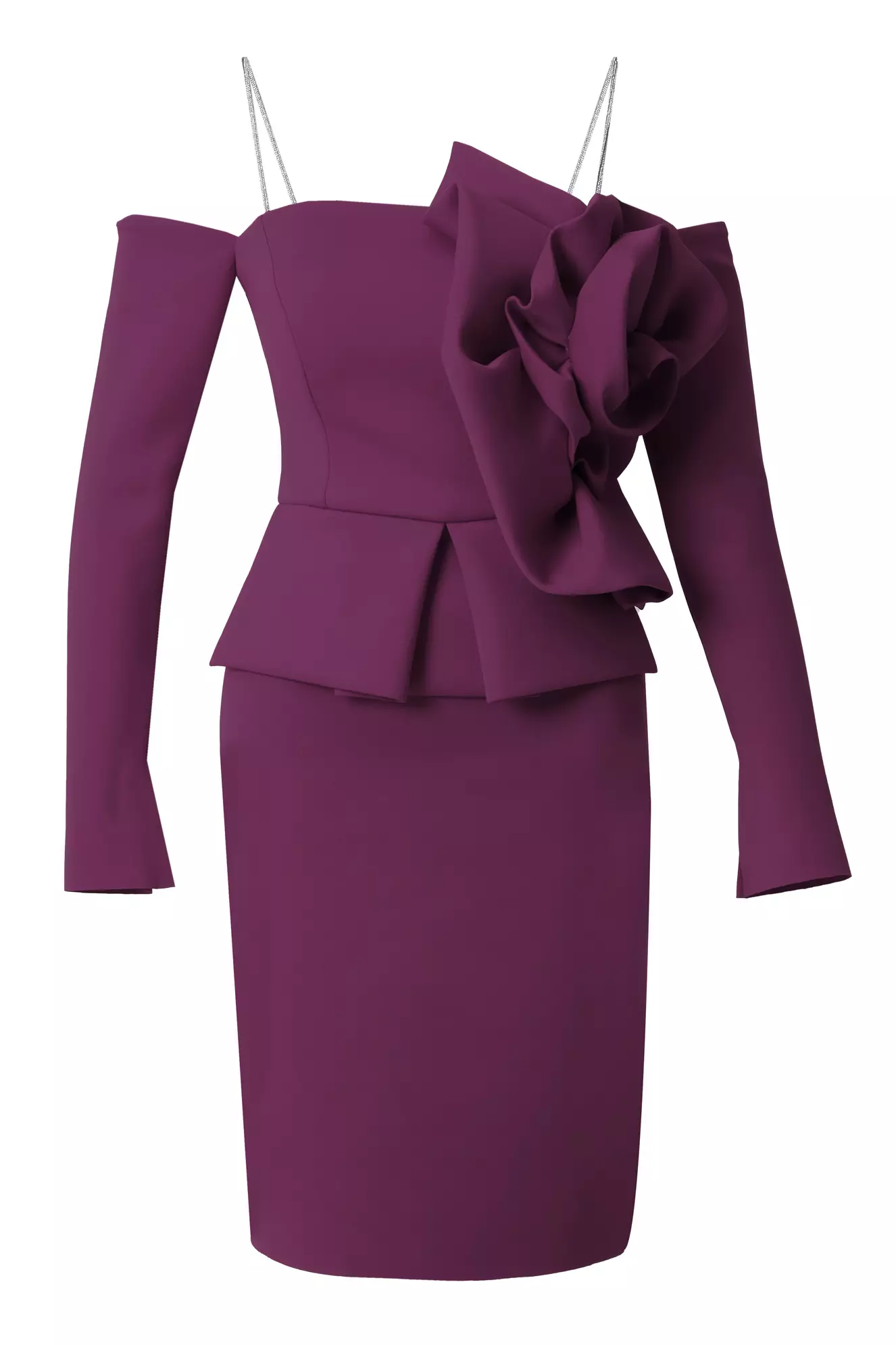 Purple Dalgic Long Sleeve Mini Dress