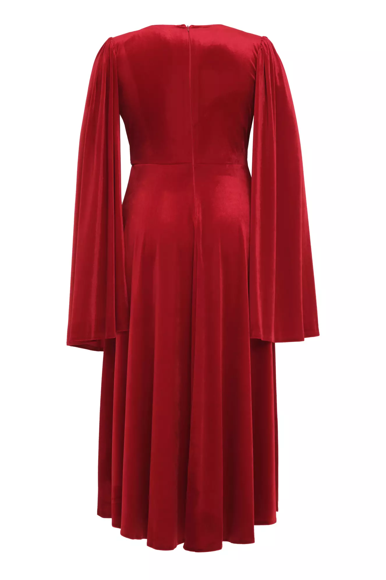 Red plus size velvet sleeveless long dress