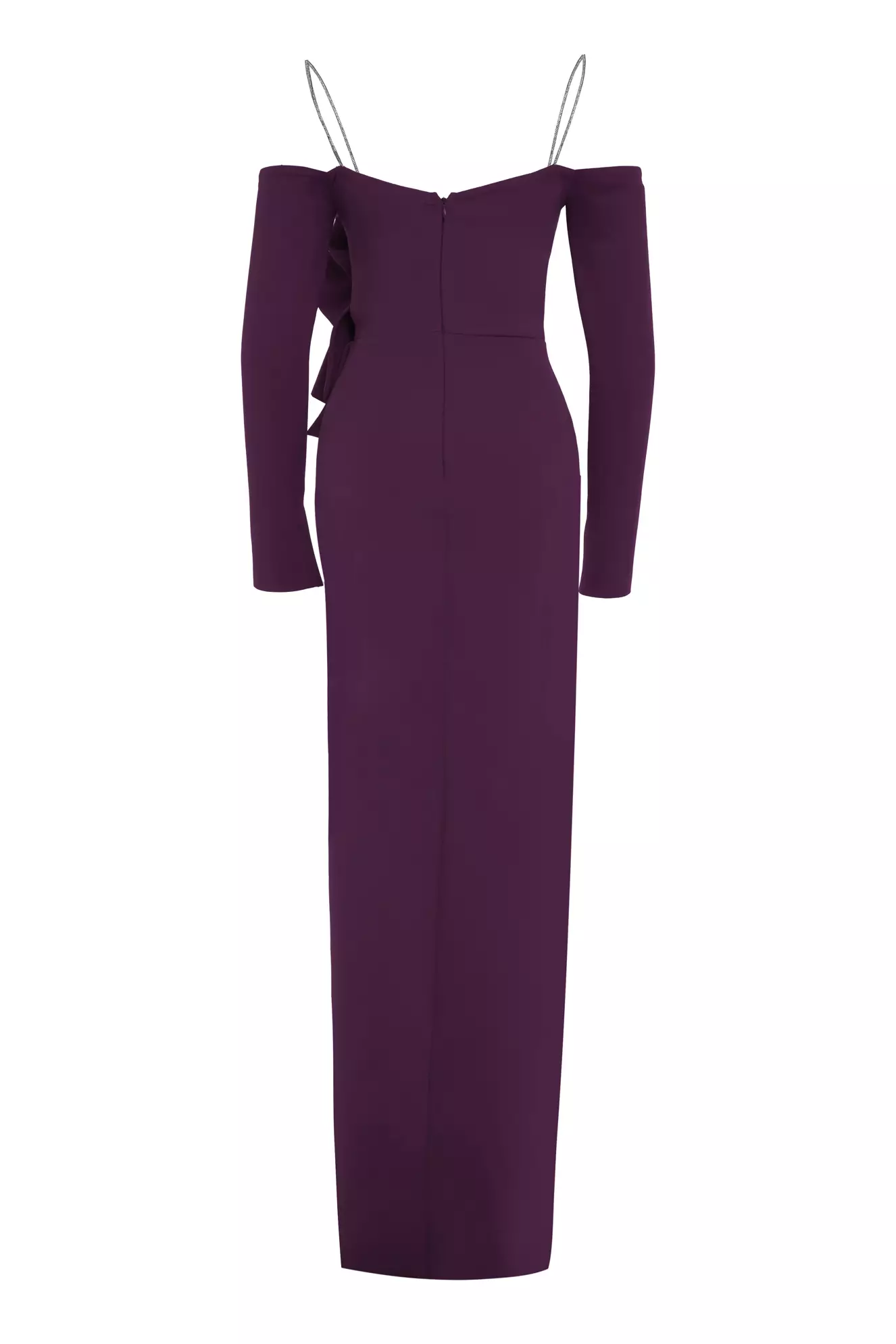 Purple Dalgic Long Sleeve Long Dress